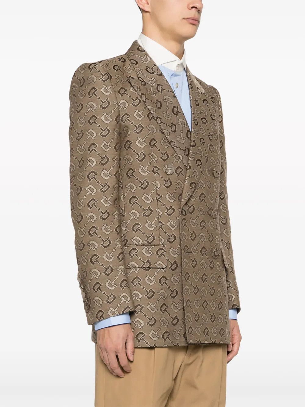Gucci o1s1wg110225 Formal Heritage Jacket in Beige/Brown Size US M / EU 48-50 / 2 - 3 Thumbnail