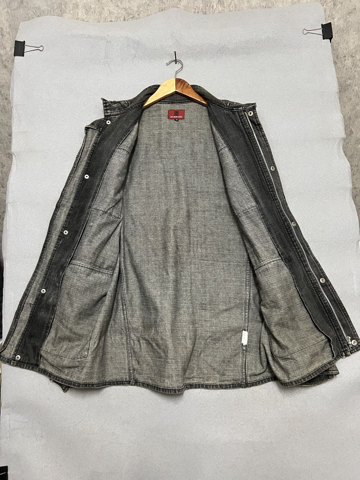 Japanese Brand 632.Vintage NYLAUS faded black denim Jacket Size US M / EU 48-50 / 2 - 5 Thumbnail
