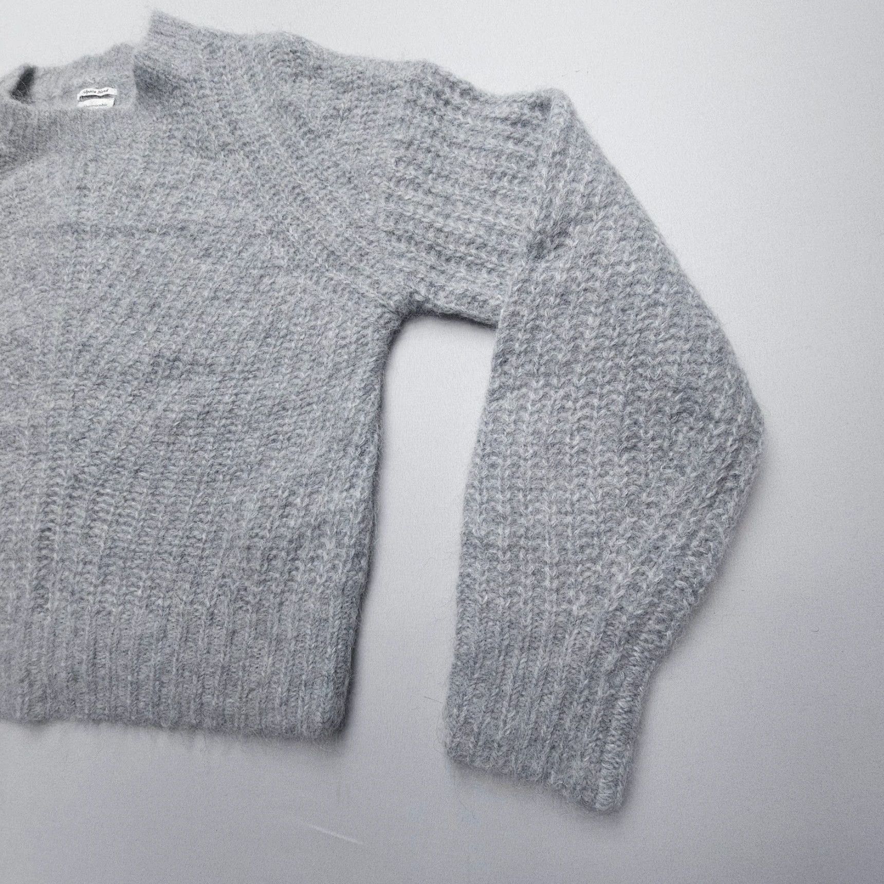 Abercrombie & Fitch Abercrombie & Fitch Alpaca Blend Chunky-Knit Sweater Womens Small Gray Logo Pullover Casual Shirt/ Sweater Size S / US 4 / IT 40 - 4 Thumbnail