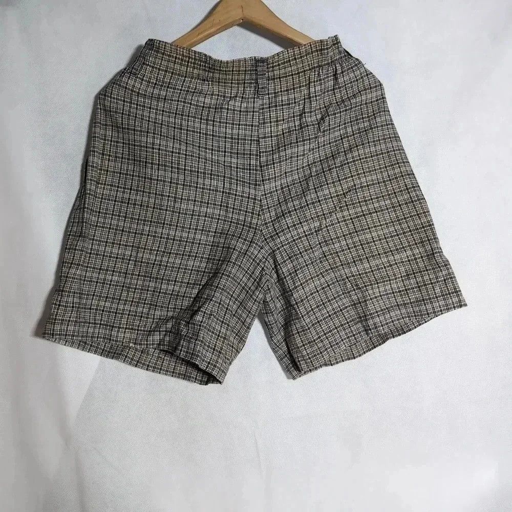 Designer IVY PETITES Plaid Shorts Linen Cotton blend sz 6 p petite Size 28" / US 6 / IT 42 - 5 Thumbnail