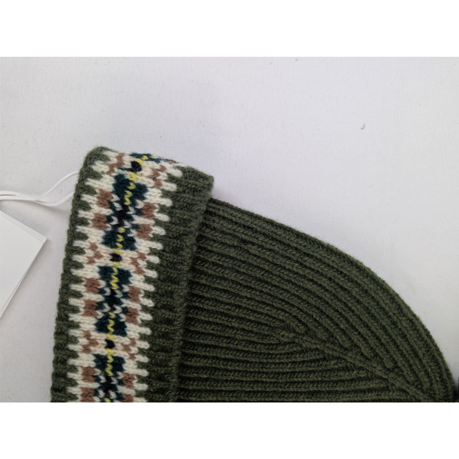 Bode o1rshd1 Size: OS / 100% Virgin Wool Beanie Cap / Hat Green Size ONE SIZE - 4 Thumbnail