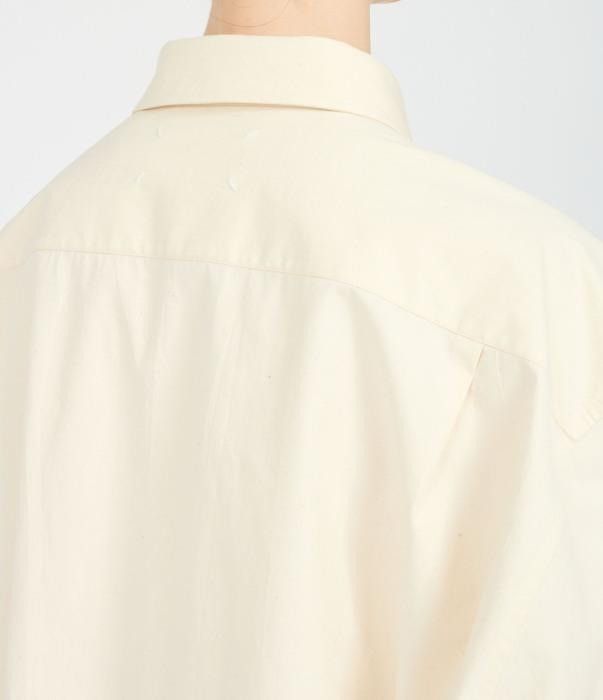 Maison Margiela o1bcso1str0526 Workwear Poplin Shirt in Off White Size M / US 6-8 / IT 42-44 - 8 Thumbnail