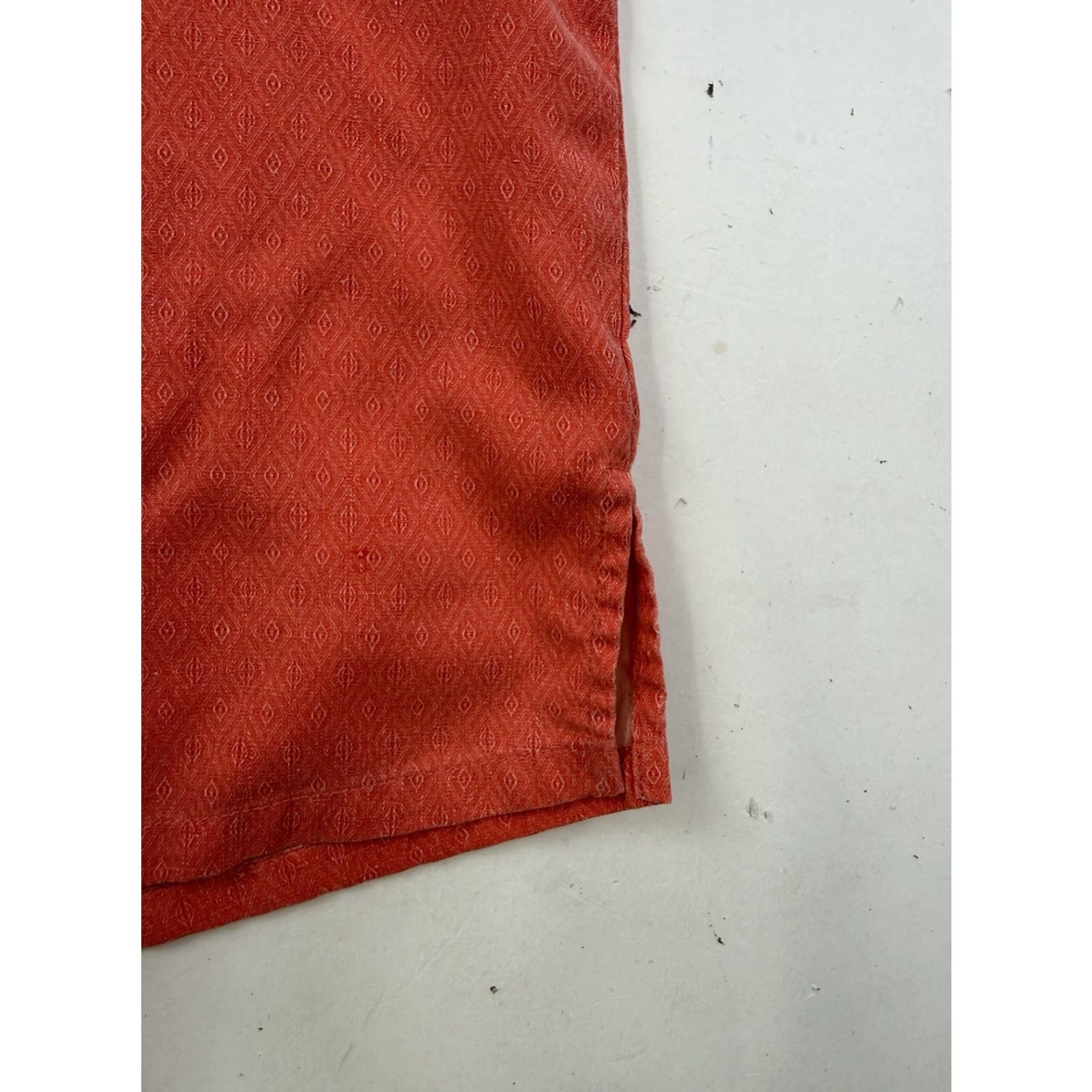 Pronto Uomo Pronto Uomo Shirt Mens XL Red Geometric Silk Blend Short Sleeve Button Up Casual Size US XL / EU 56 / 4 - 7 Thumbnail