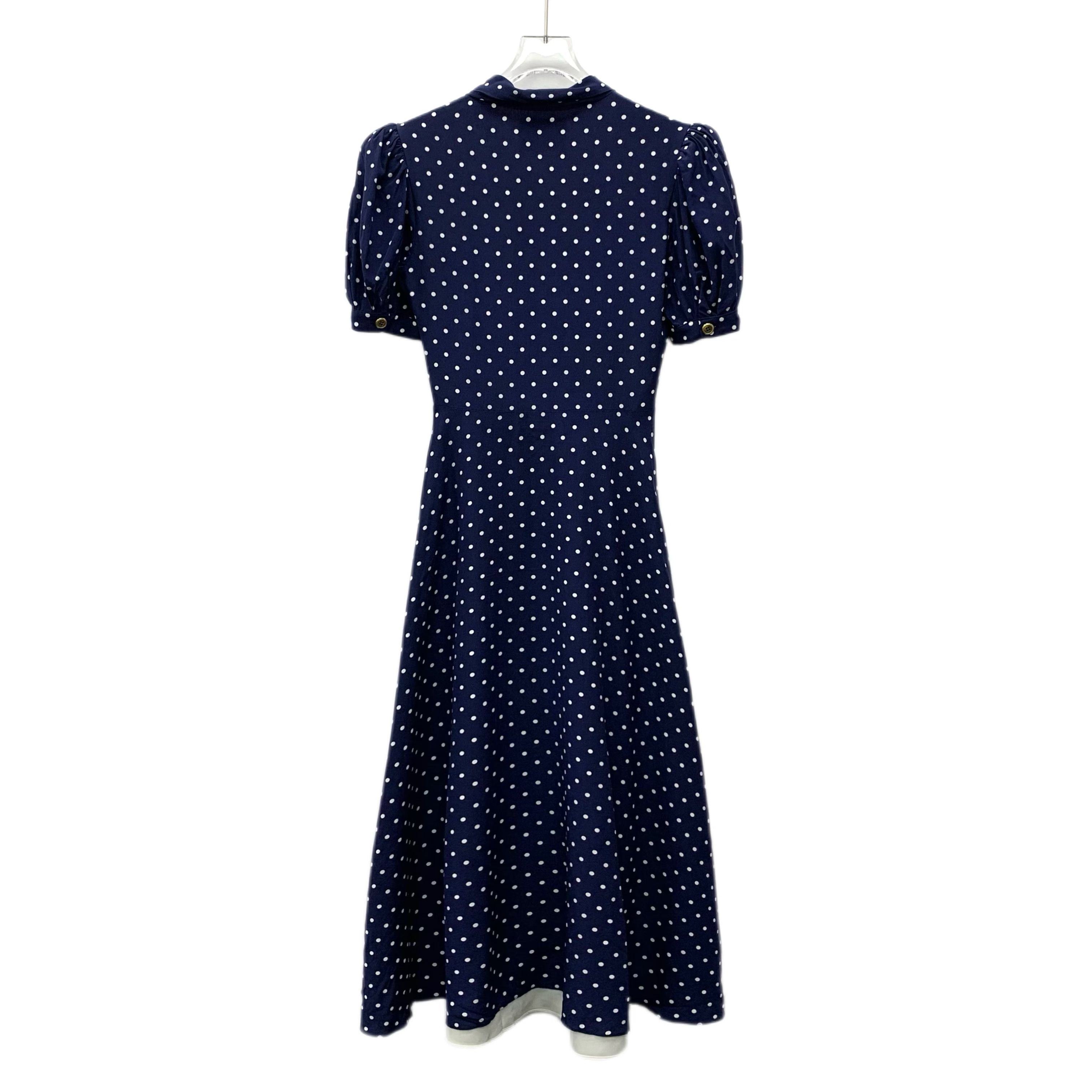 Miu Miu MiuMiu Polka Dot Silk V-NeckShort Sleeve Dress (Size XS) Size XS / US 0-2 / IT 36-38 - 8 Thumbnail