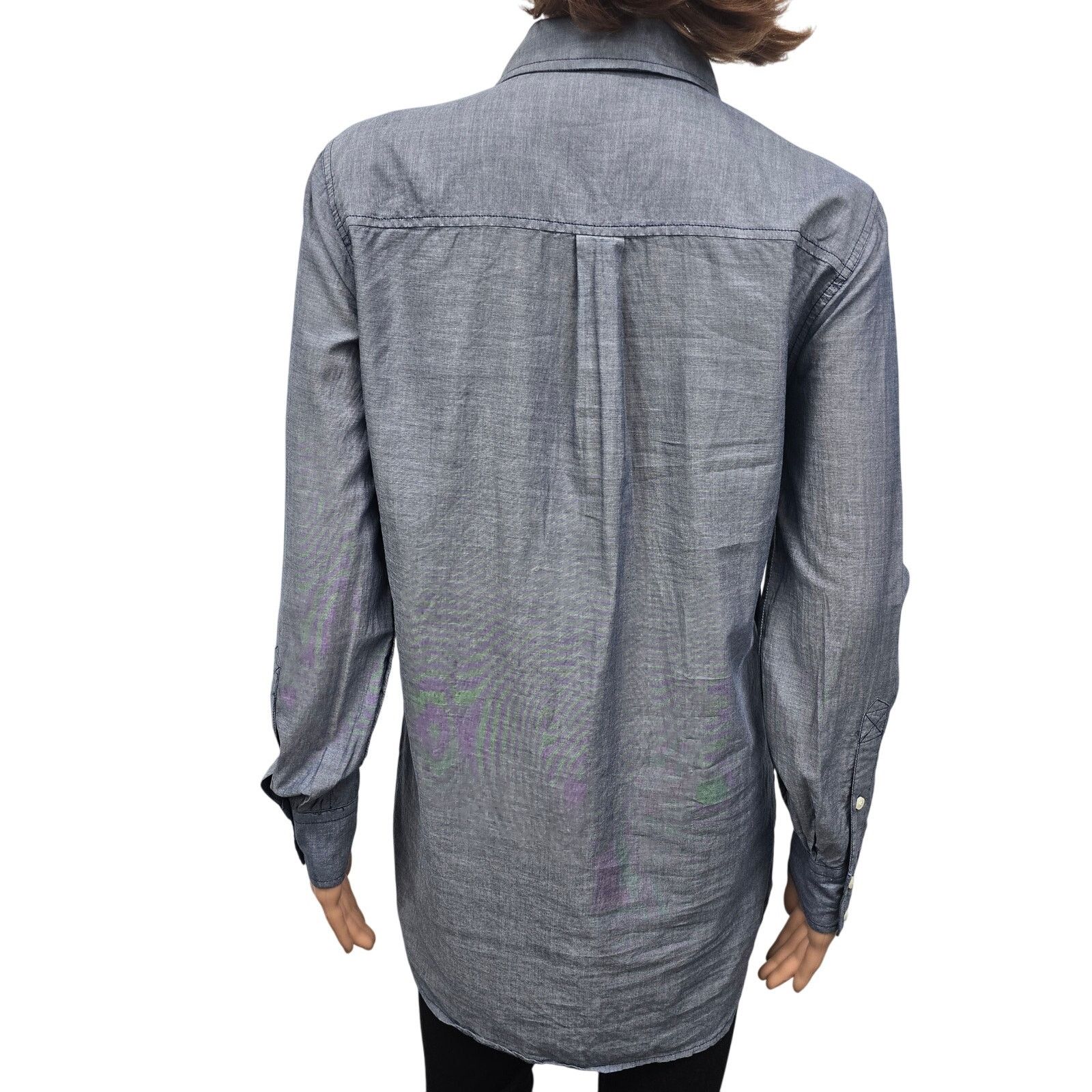 J.Crew J. Crew Chambray Popover Tunic Shirt M Long Sleeve Roll tab Size M / US 6-8 / IT 42-44 - 9 Thumbnail