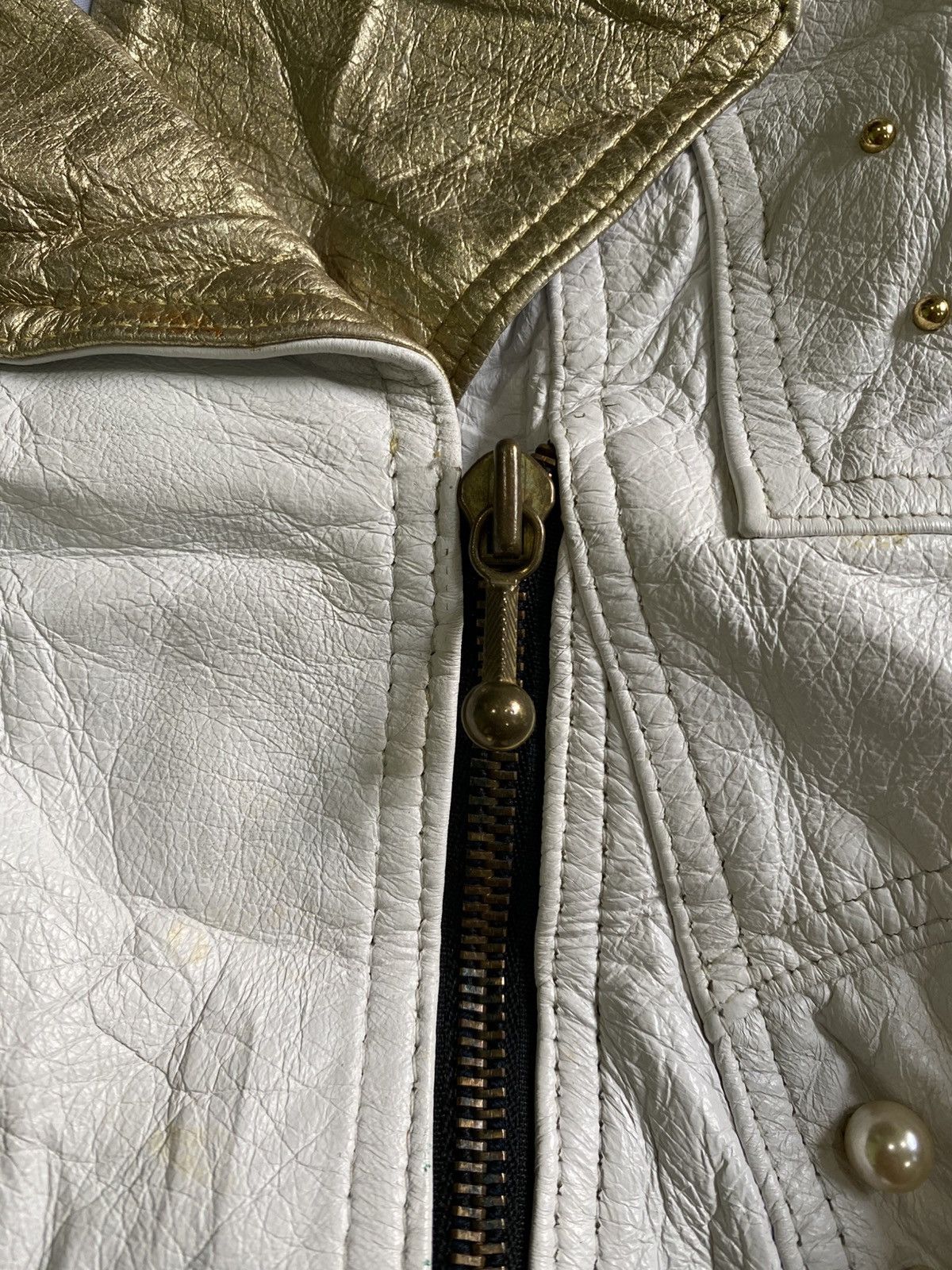 Other UK Vintage 80s Suede Cropped seditionaries White Jackets Size L / US 10 / IT 46 - 10 Thumbnail