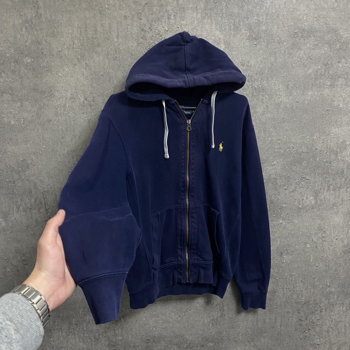 Polo Ralph Lauren Vintage Navy Blue Polo Ralph Lauren Zip Hoodie Men’s Hoodie Size US M / EU 48-50 / 2 - 2 Thumbnail