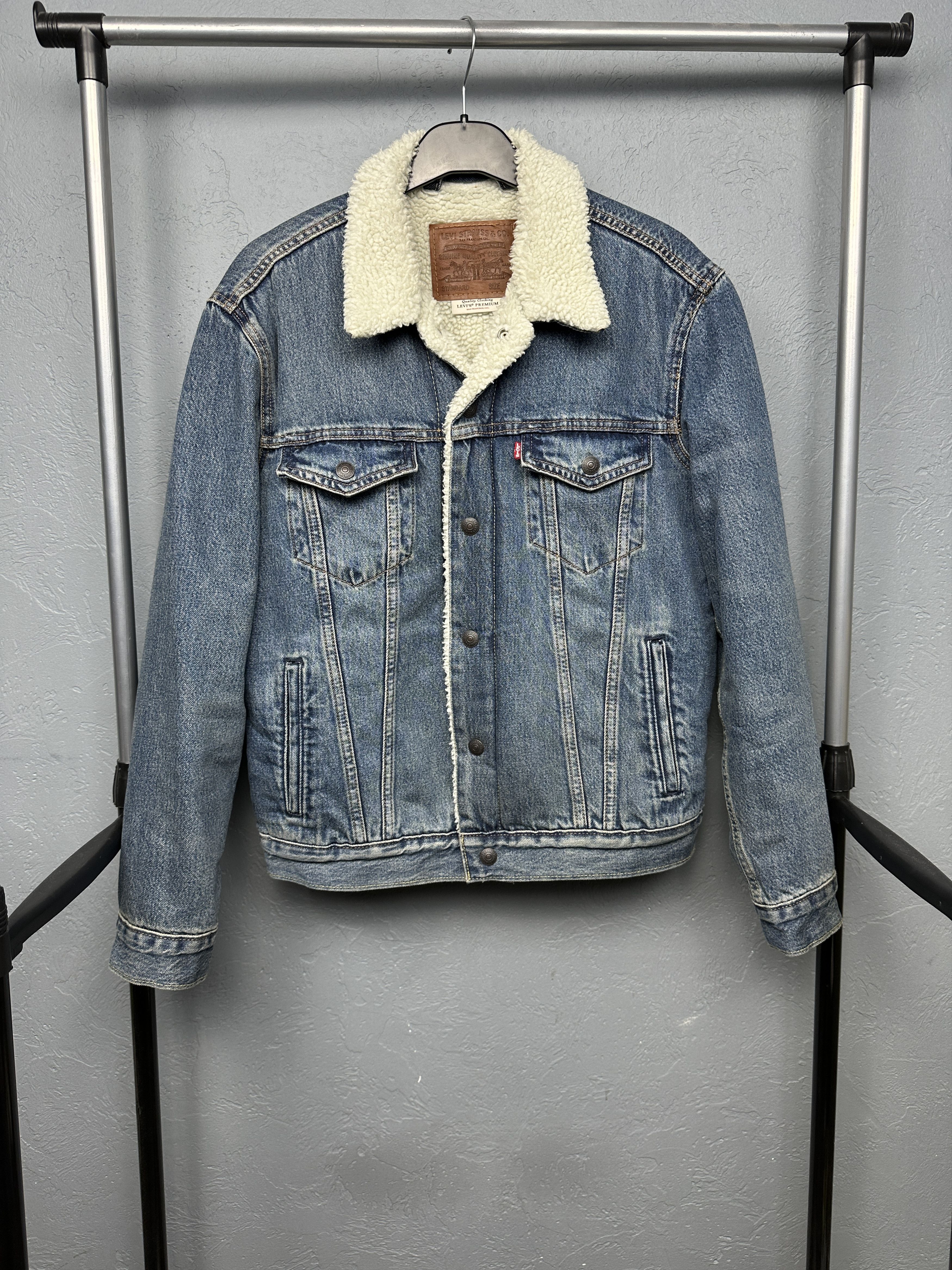 Levi's Levi's Premium Denim Mens Sherpa Jacket Size US S / EU 44-46 / 1 - 1 Thumbnail