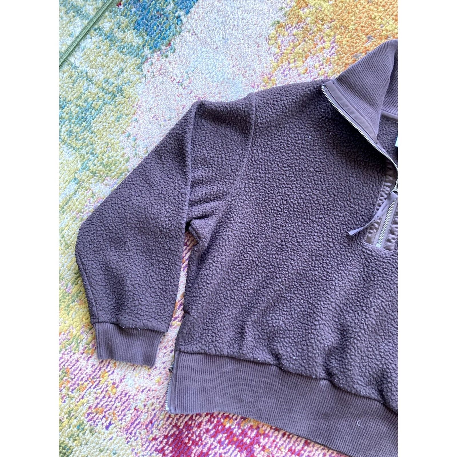 Varley Varley Sweater Fleece Pullover Brown M Long Sleeve 1/2 Zip Cropped Soft Piled Casual Size M / US 6-8 / IT 42-44 - 2 Thumbnail
