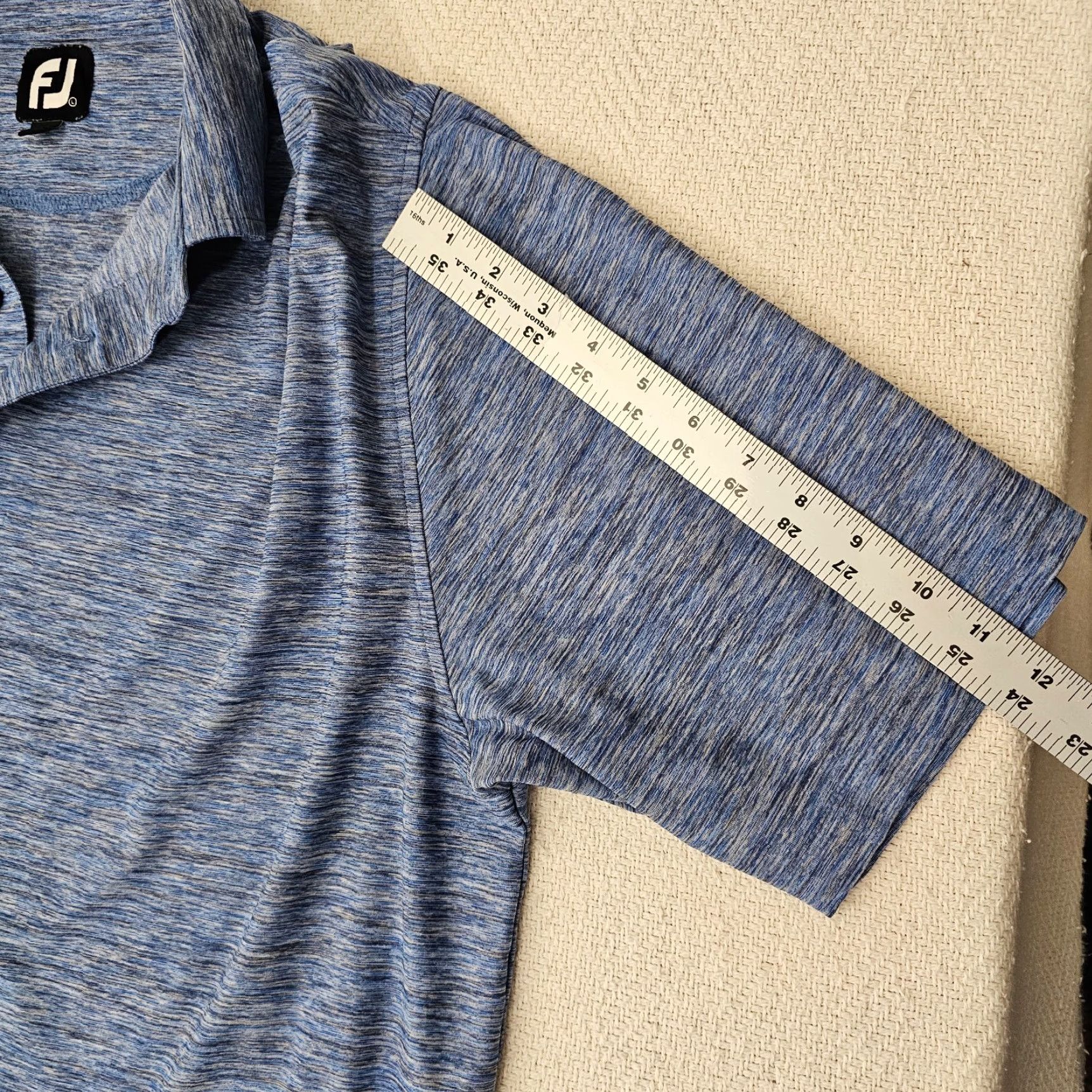 Footjoy FootJoy Polo Shirt Mens Golf Blue Heather L Logo Embroidered Stretch Back Short Sleeve Classic Sports Shirt Mens Size US L / EU 52-54 / 3 - 7 Thumbnail