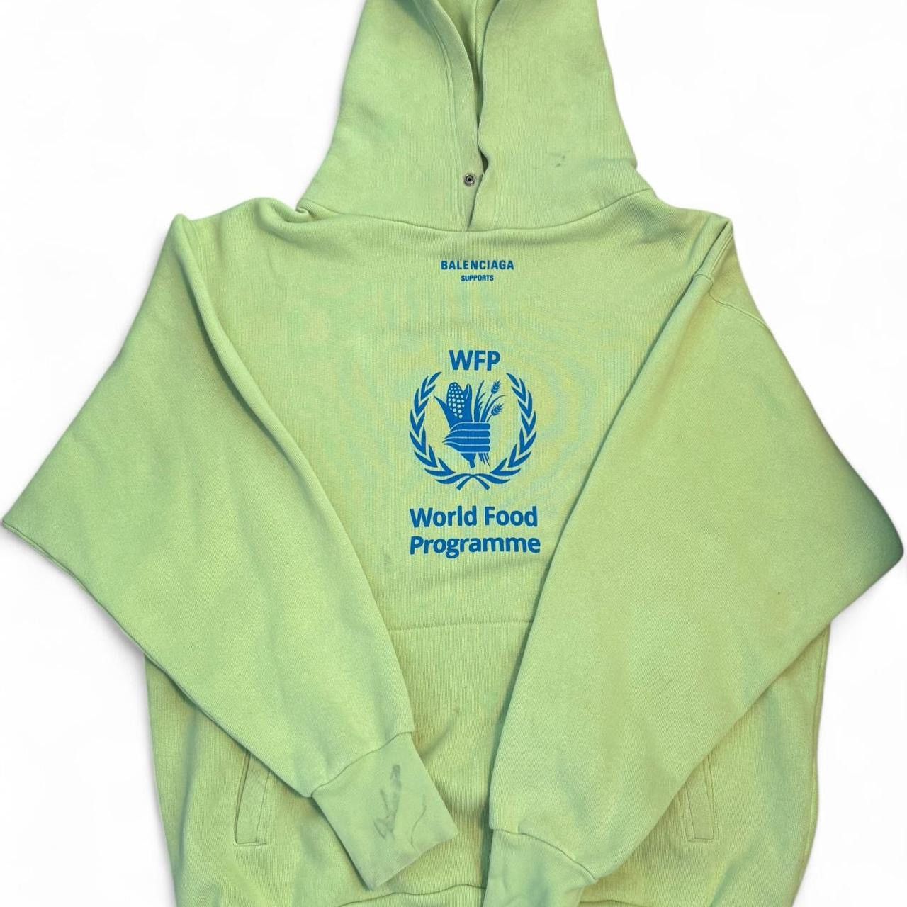 Balenciaga Neon World Food Programme / WFP Buttoned Hoodie Size US S / EU 44-46 / 1 - 1 Thumbnail