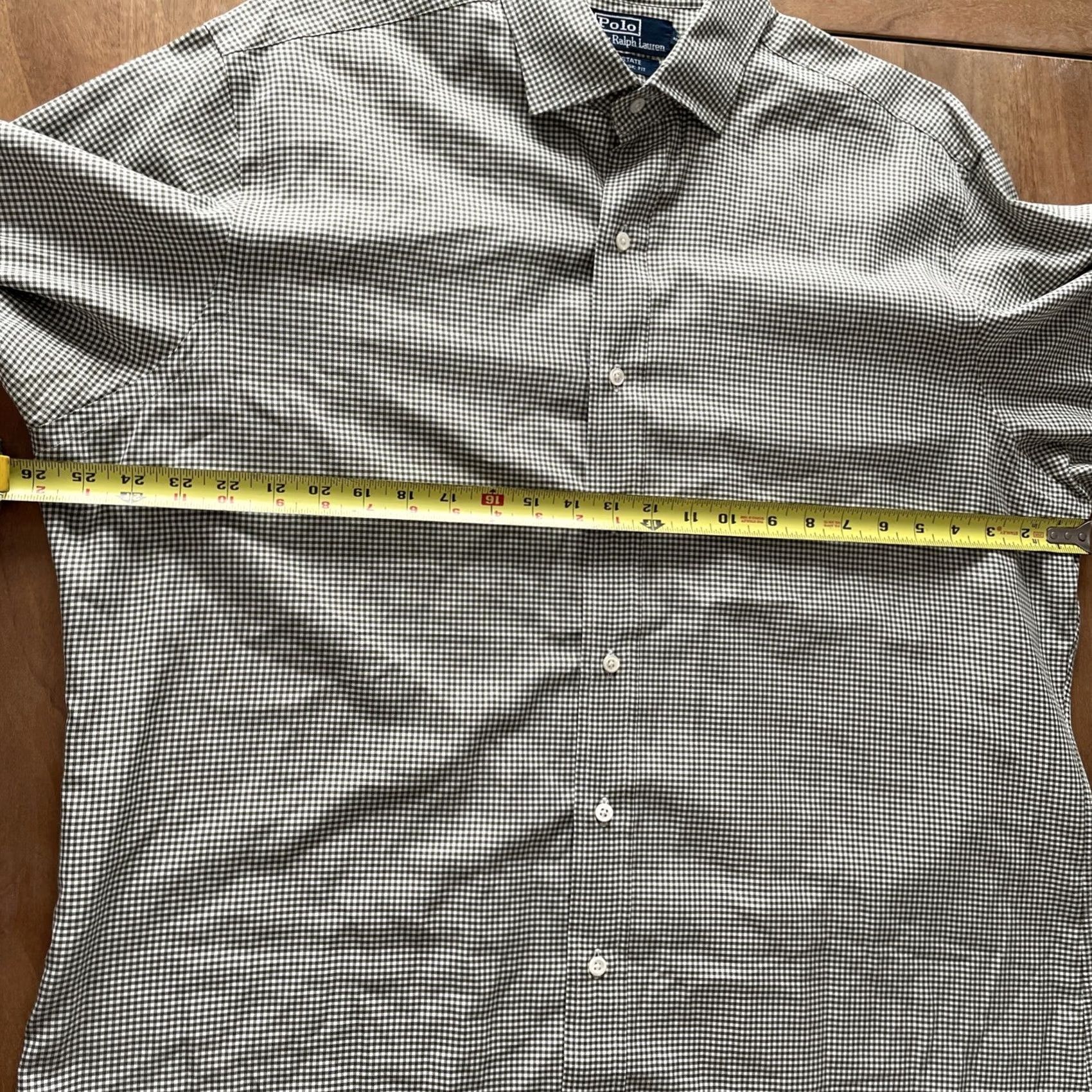 Polo Ralph Lauren VINTAGE Polo Ralph Lauren Shirt Mens 17-36 Classic Fit Gingham Green White 100% Cotton Long Sleeve Dress Shirt Boys Mens Women? Size US XL / EU 56 / 4 - 5 Thumbnail