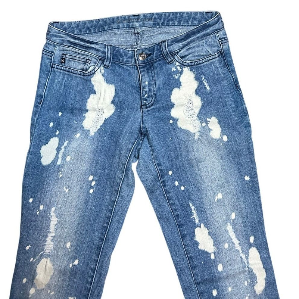 Michael Kors Michael Kors Bleach Splatter Distressed Skinny Jeans Size 26" / US 2 / IT 38 - 13 Thumbnail