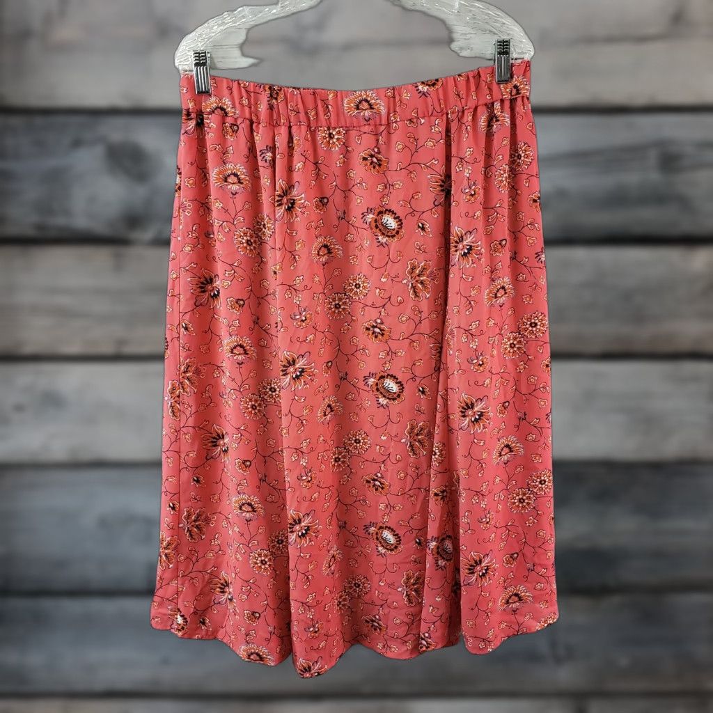 Gap Gap Womens Skirt Sz 12 Pink Black Floral Pull On Size 34" / US 12 / IT 48 - 1 Thumbnail