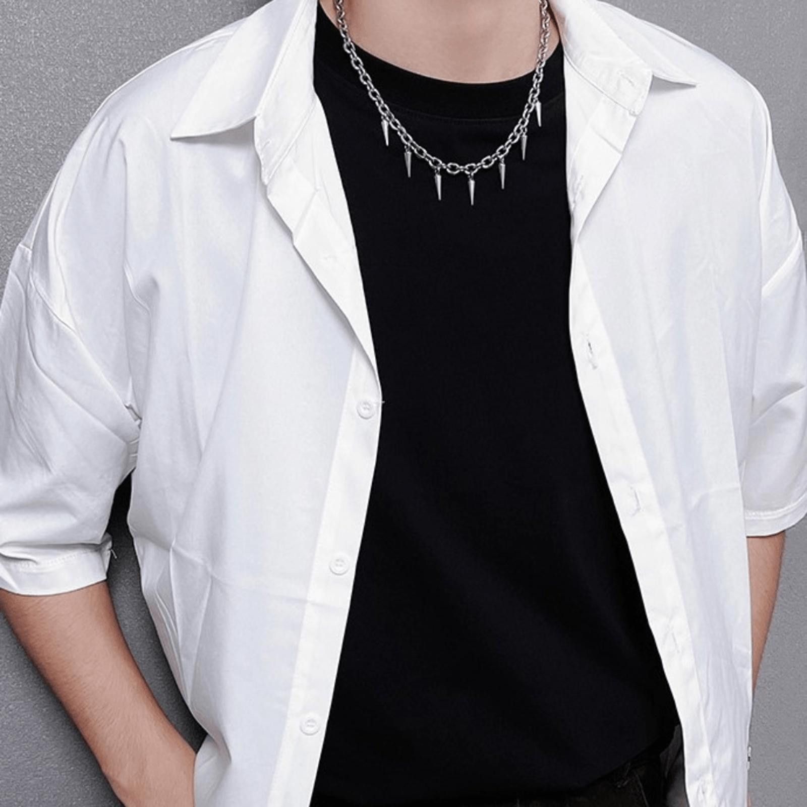 Jewelry Punk Rivet Chain Necklace Size ONE SIZE - 7 Thumbnail
