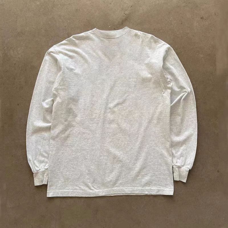 Vintage Gray retro cartoon print loose men's long-sleeved t-shirt Size US M / EU 48-50 / 2 - 2 Thumbnail