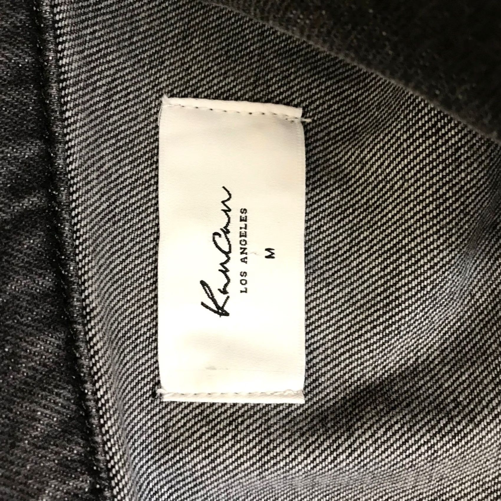 Vintage Kancan Los Angeles Distressed Denim Jacket Charcoal Grey Cropped Raw Hem Evening? Size M / US 6-8 / IT 42-44 - 7 Thumbnail