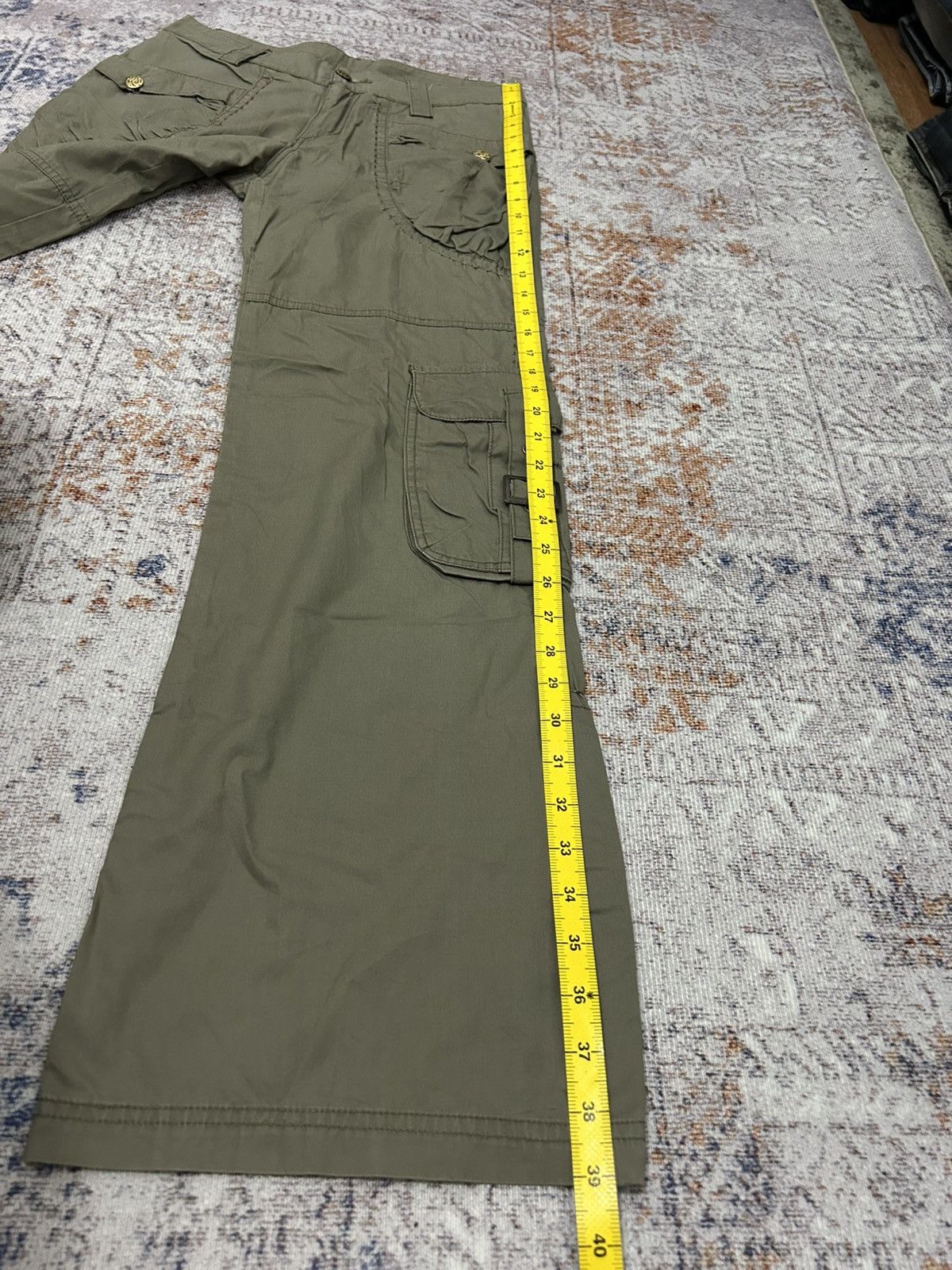 Le Grande Bleu (L.G.B.) Japanese Army Cargo Flare Pants Goa style Size US 28 / EU 44 - 20 Thumbnail