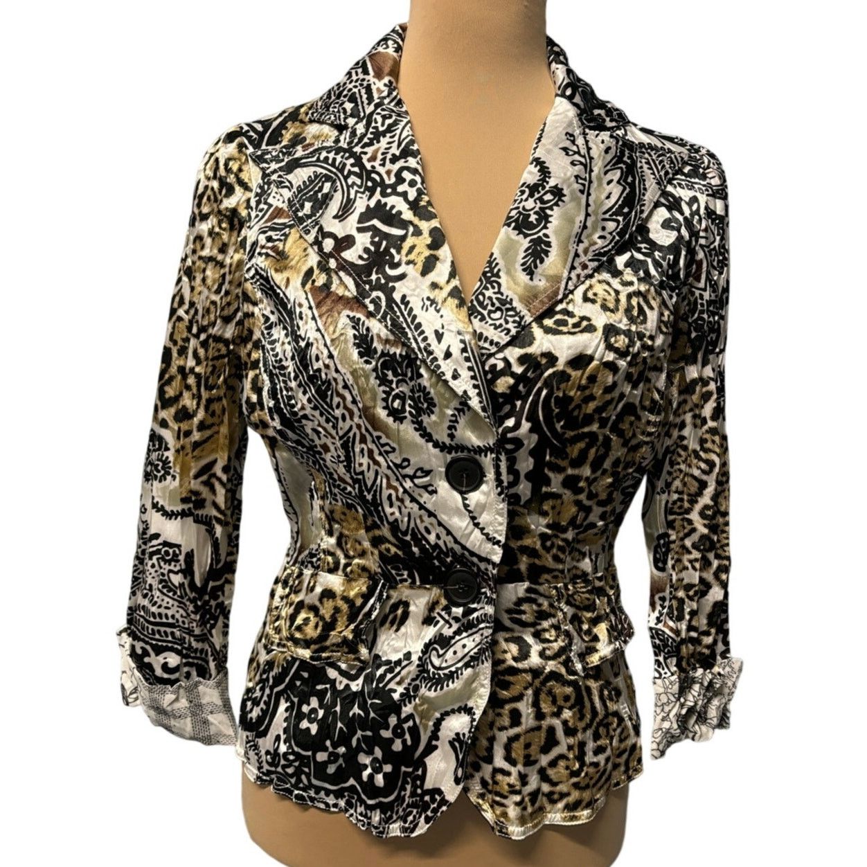 Alberto ALBERTO MAKALI Women’s Abstract Animal Print Jacket |Size 10 Size L / US 10 / IT 46 - 1 Thumbnail