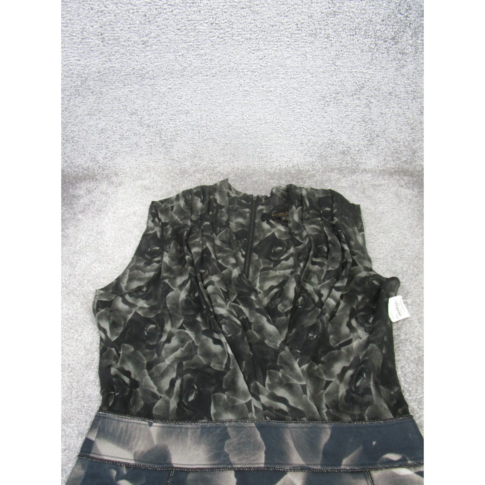 Vintage Rachel Roy Sheath Dress Womens 10 Floral Print Sleeveless Midi Black Cotton Blend Size L / US 10 / IT 46 - 2 Thumbnail