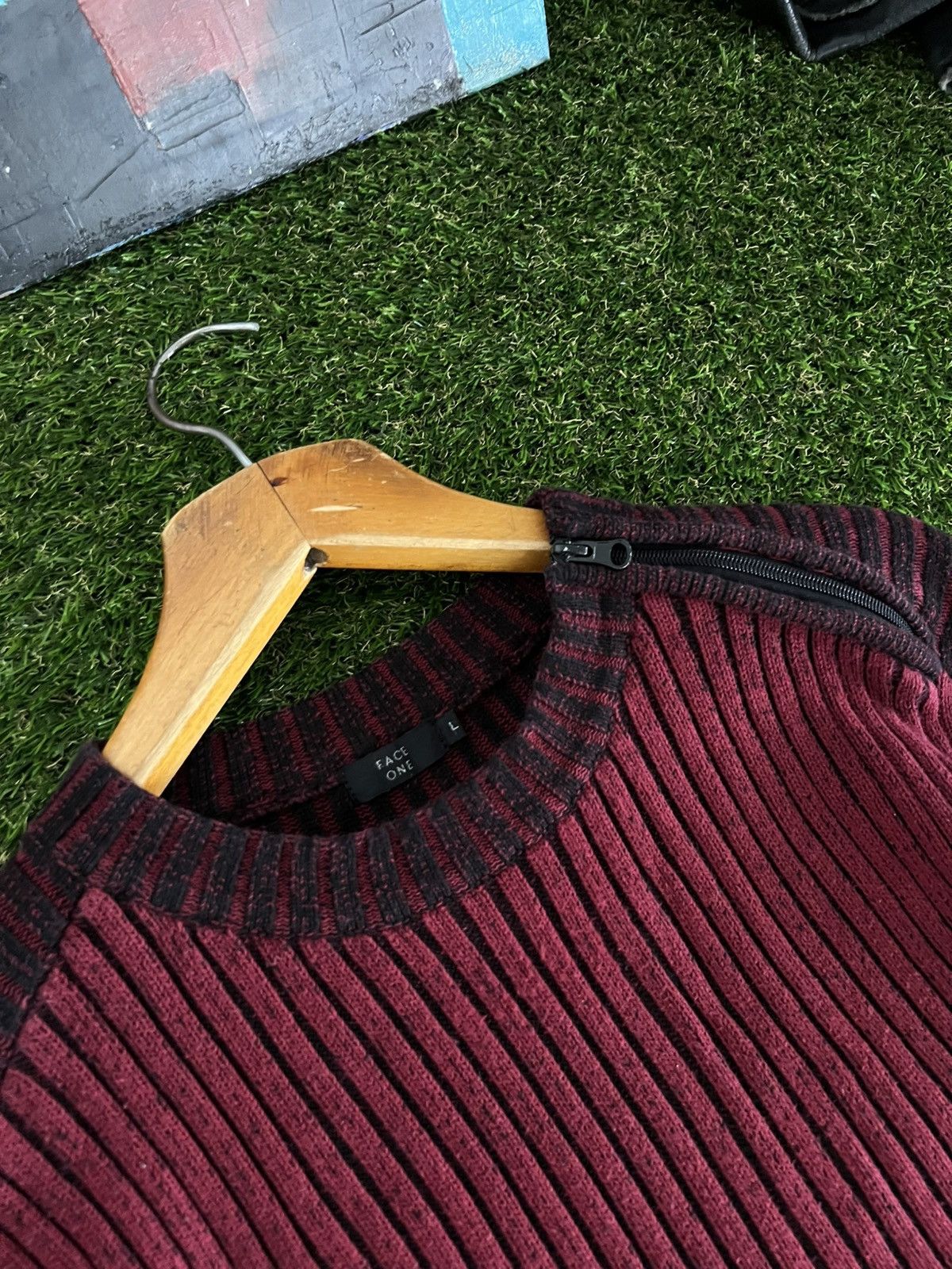 Diesel Japan Painted Side side Zip Knit Ribbed Sweater LGB Vibe Size US L / EU 52-54 / 3 - 6 Thumbnail