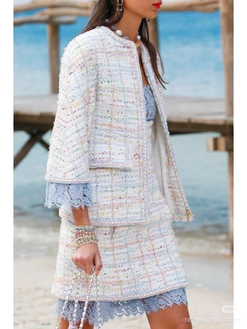 Chanel Chanel Beach Lace Tweed Jacket FR36 Removable Cuffs Size XS / US 0-2 / IT 36-38 - 8 Thumbnail