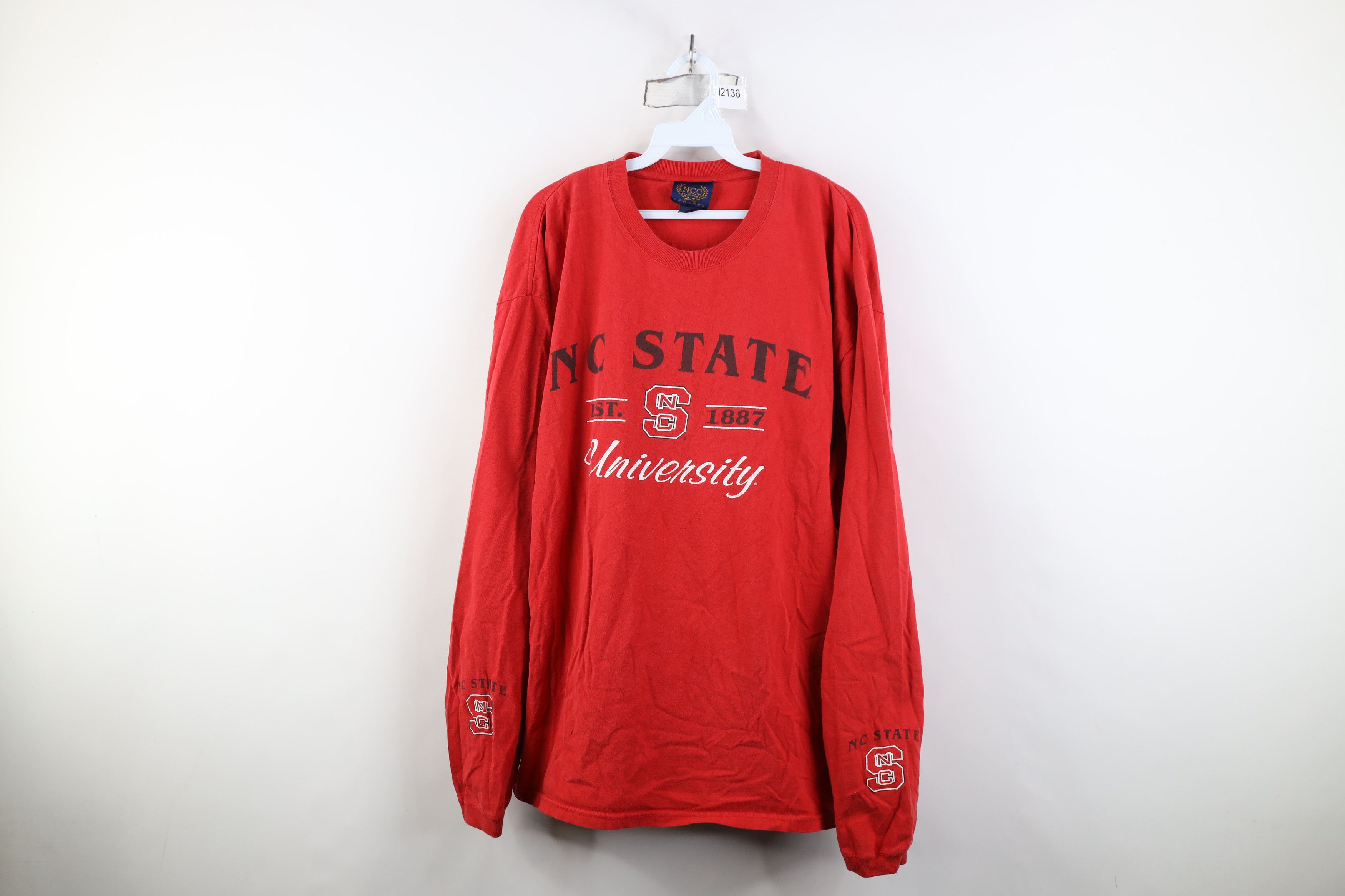 Vintage Vintage 90s Carolina State University Long Sleeve T-Shirt Size US XXL / EU 58 / 5 - 1 Thumbnail