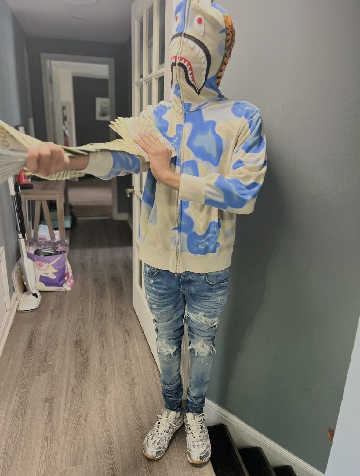 Bape Bape Liquid Camo Shark Full Zip Hoodie Size US S / EU 44-46 / 1 - 3 Thumbnail