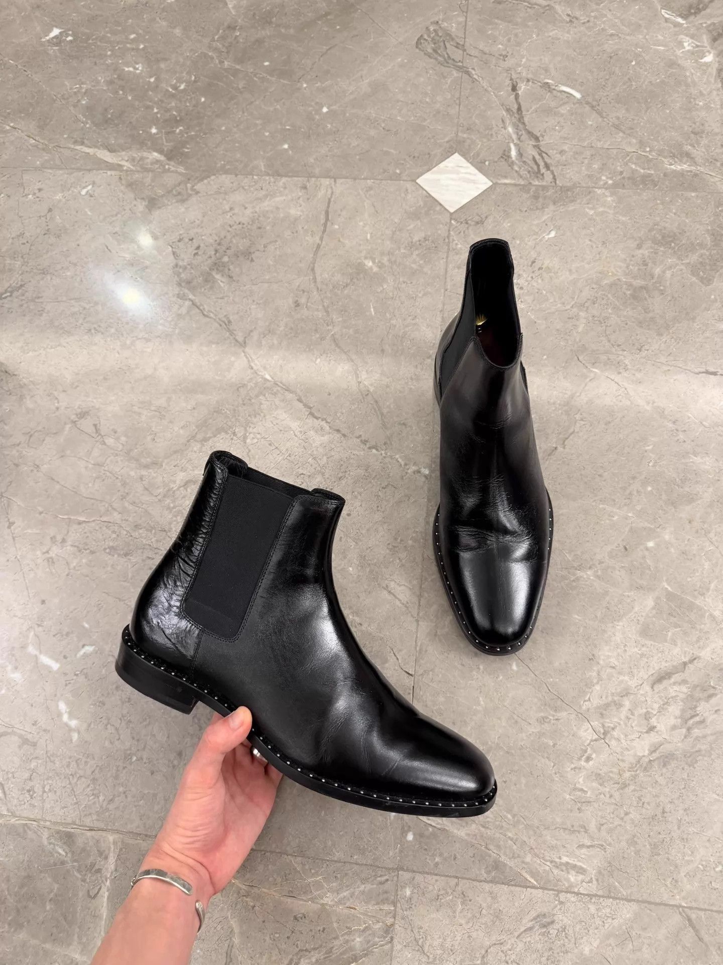 Saint Laurent Paris Black Leather Chelsea Ankle Boots Size US 9 / EU 42 - 1 Thumbnail