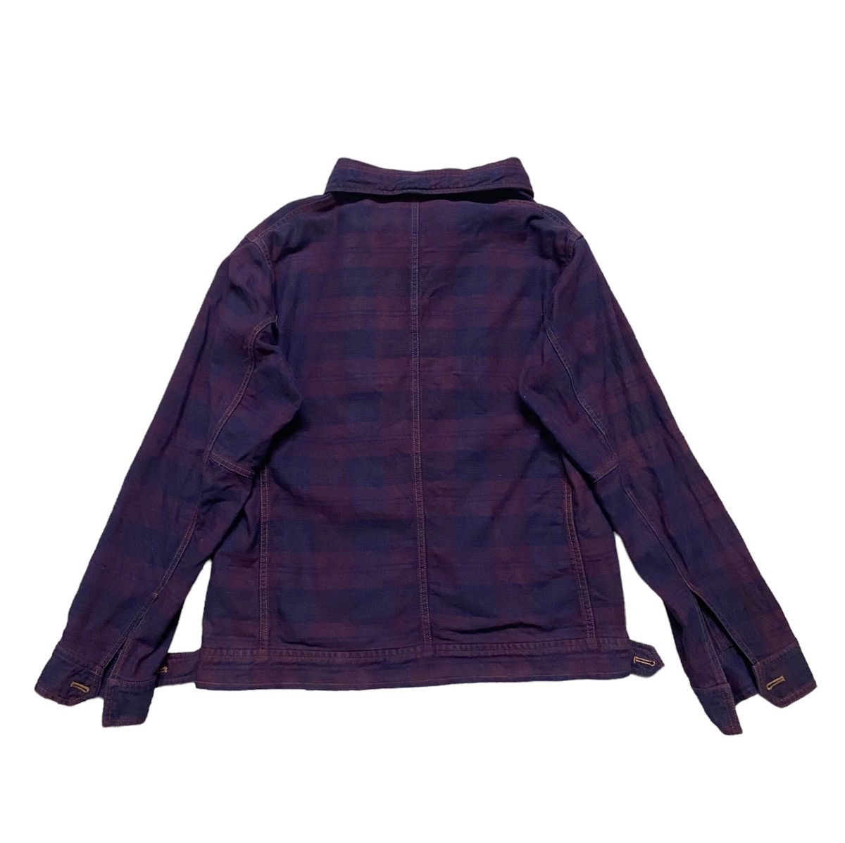 Final Home Checkered Denim Unconstructed Jacket