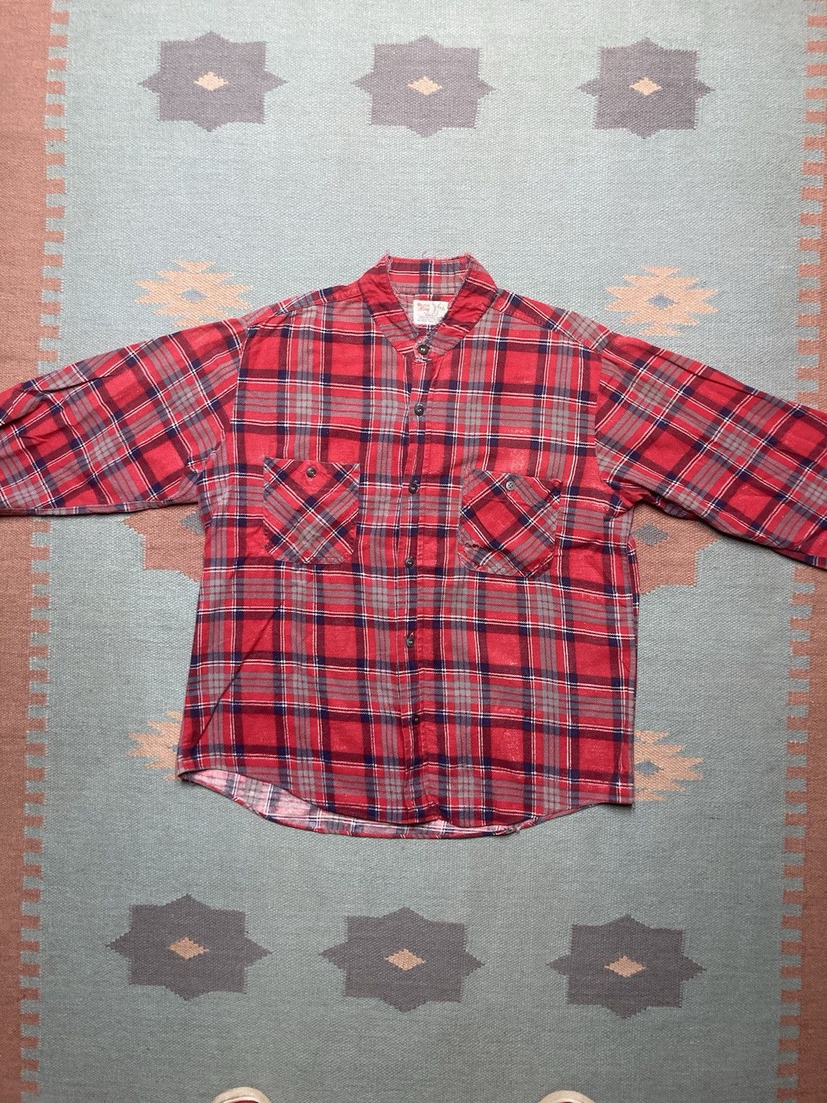 Vintage 60s winter king flannel shirt chopped farm brushed cotton M Size US M / EU 48-50 / 2 - 1 Thumbnail