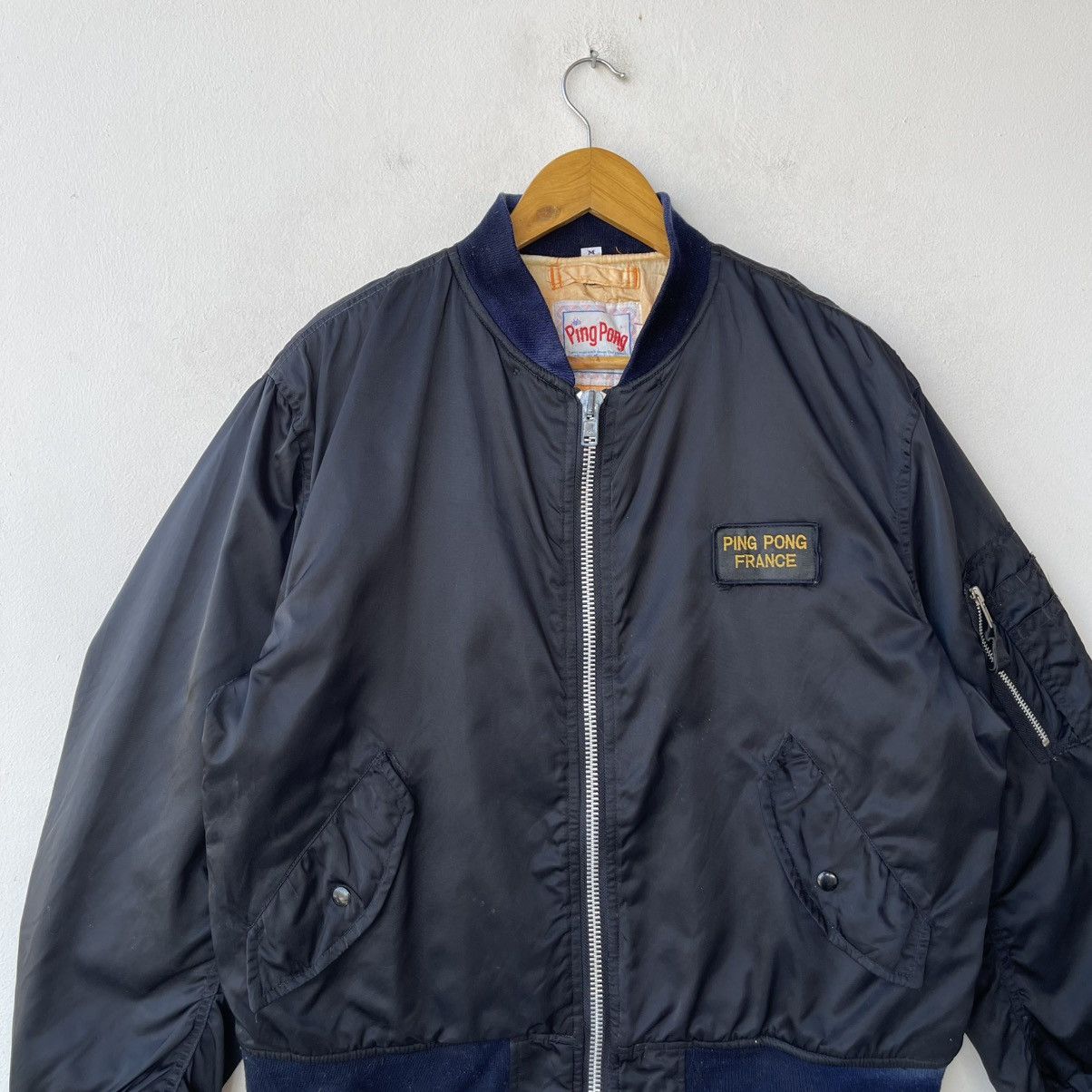 Buzz Rickson's 90s Ping Pong France Eagle Chenille Patch MA-1 Bomber Jacket Size US M / EU 48-50 / 2 - 6 Thumbnail