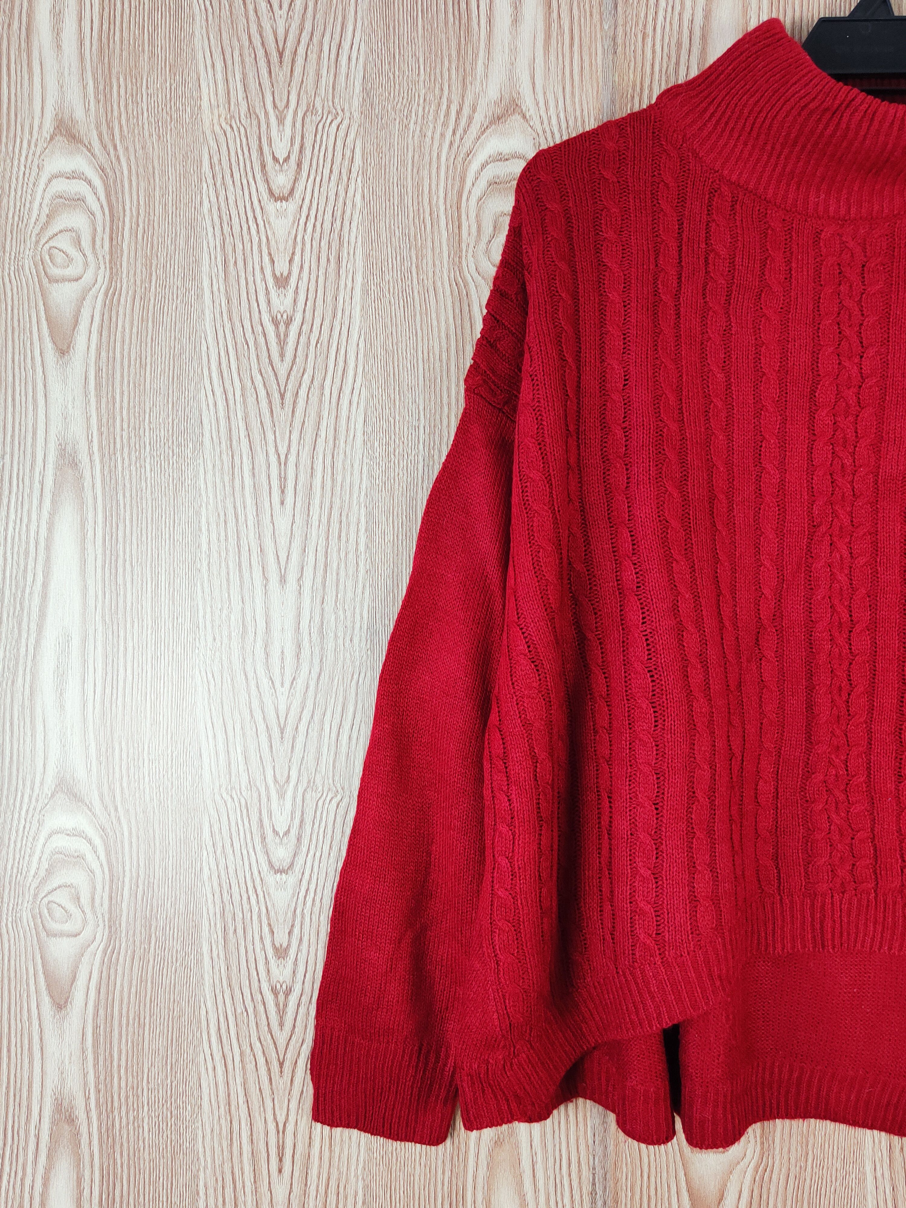 Japanese Brand × Vintage Earth Music & Ecology Red Knitwear Sweatshirts #W346 Size L / US 10 / IT 46 - 3 Thumbnail