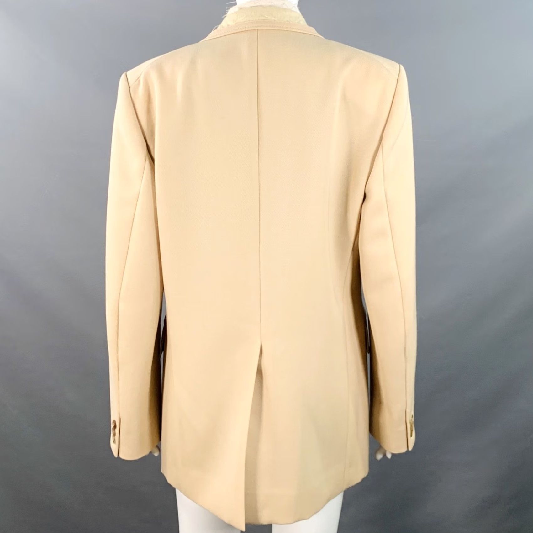 Maison Margiela MAISON MARGIELA Blazer Size M Khaki Wool Mohair Twill Notch Lapel Jacket Blazer Womens Size M / US 6-8 / IT 42-44 - 4 Thumbnail