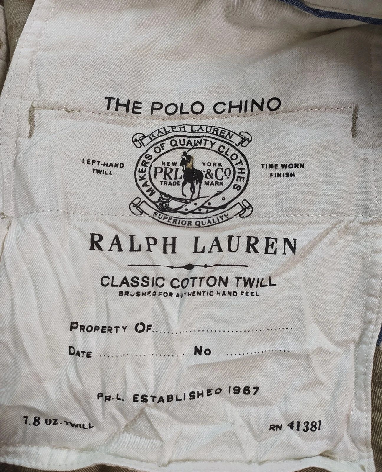 Polo Ralph Lauren Polo Ralph Lauren Classic Fit Chino Pant FTP 0007 Size US 31 - 7 Thumbnail