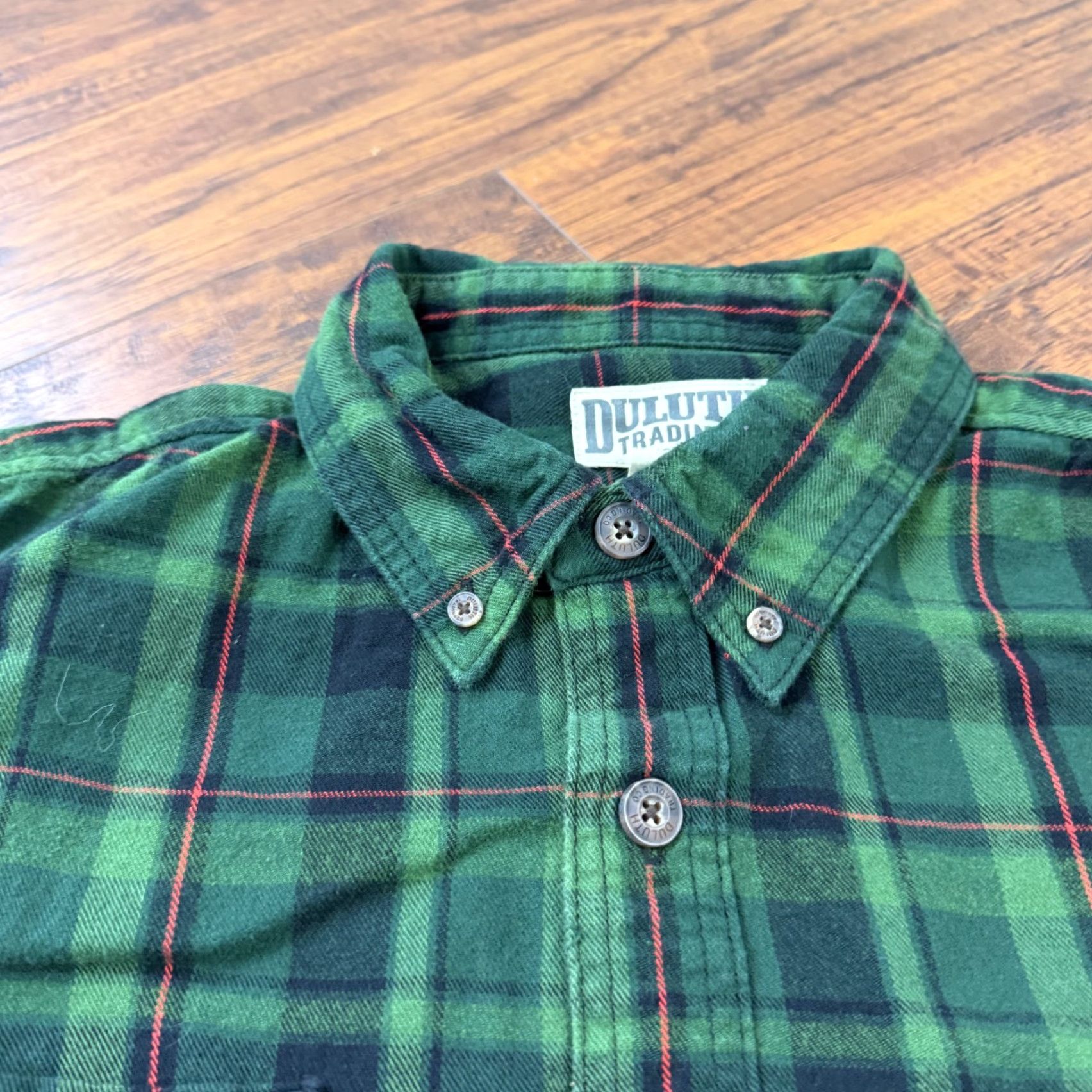 Vintage Duluth Trading Shirt Mens LT Green Plaid Flannel Button Up Tall Workwear Casual Size US L / EU 52-54 / 3 - 5 Thumbnail