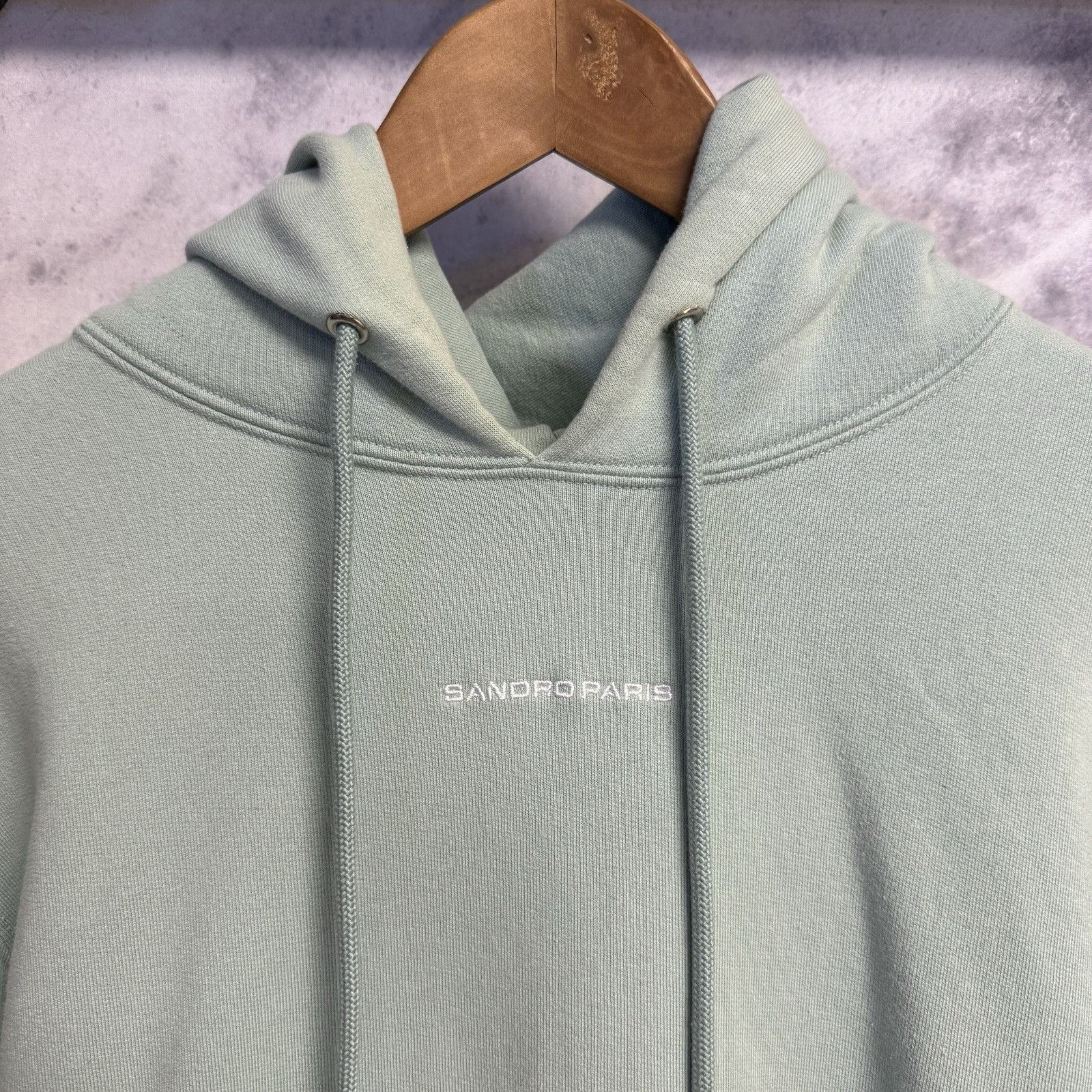 Sandro Sandro Paris Hoodie Sweatshirt Mens Large 23x26.5 Turquoise Size US L / EU 52-54 / 3 - 1 Thumbnail