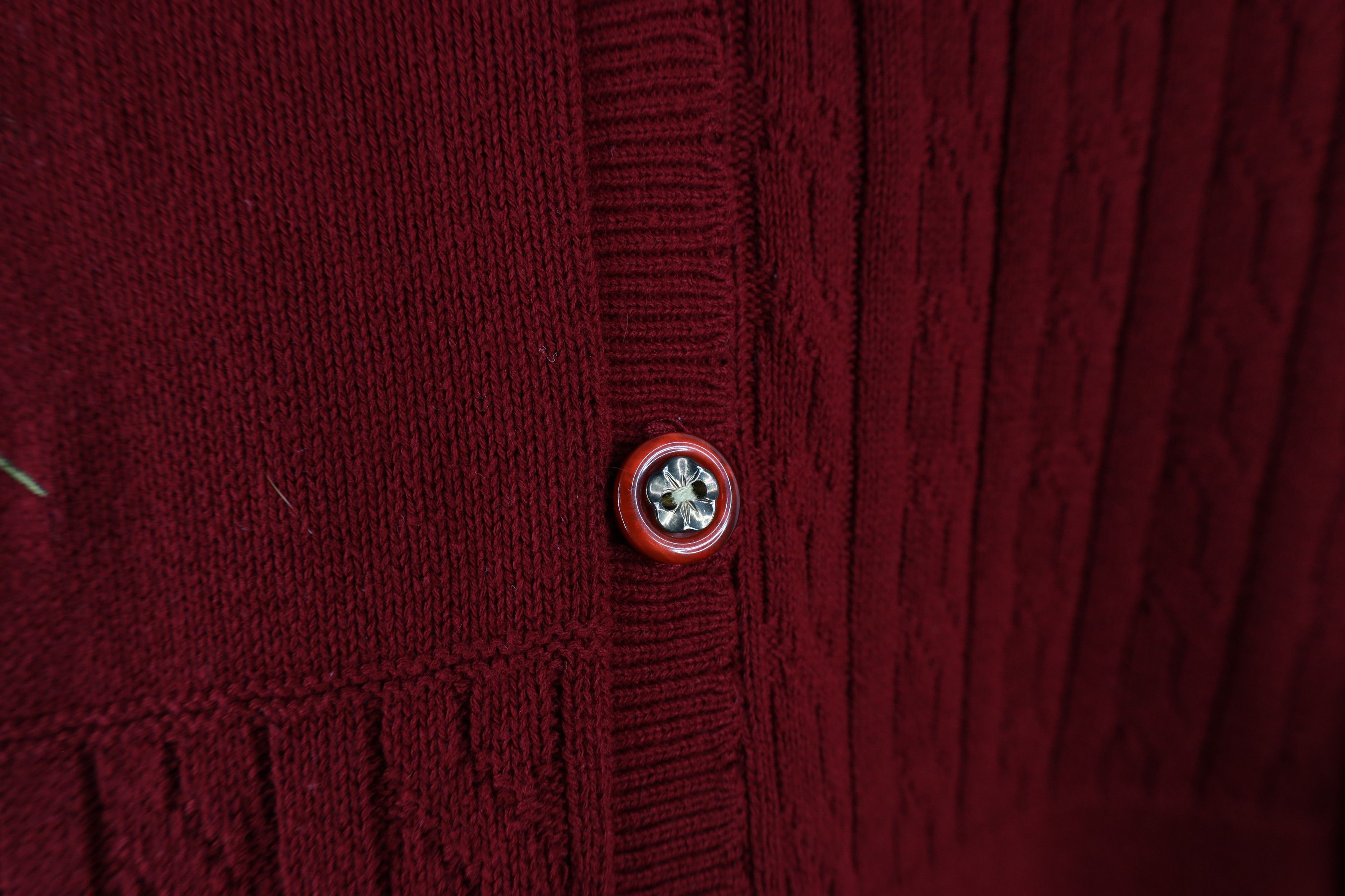 Vintage Vintage 90s Streetwear Flower Cardigan Sweater Red USA Size XL / US 12-14 / IT 48-50 - 6 Thumbnail