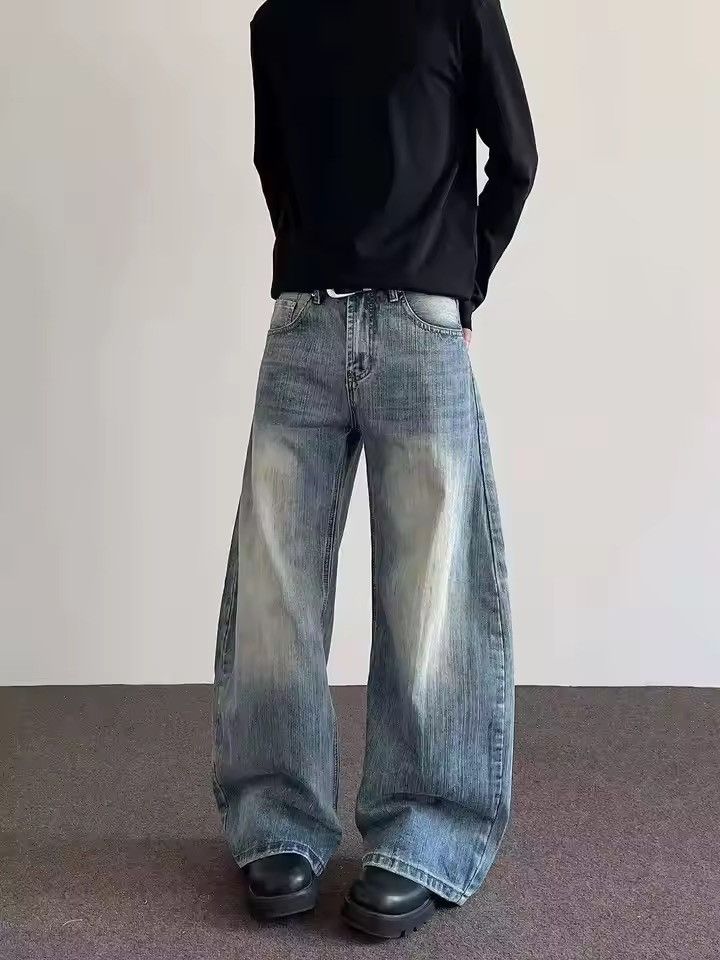 Jean Retro Style Washed Y2k Straight Flared Jeans Trousers Size US 29 - 5 Thumbnail