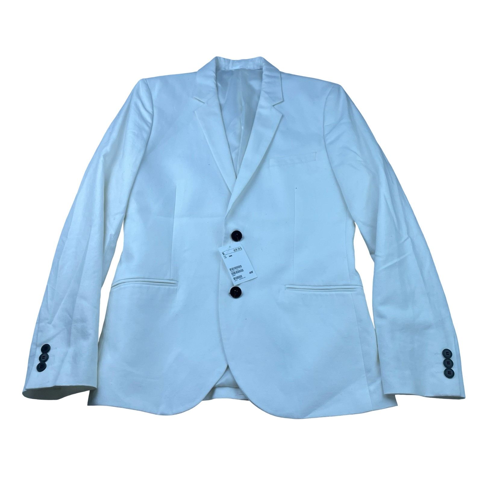 H&M NEW H&M Men's Cotton/Linen 2-Button Blazer White • 38R US Size 38R - 2 Thumbnail