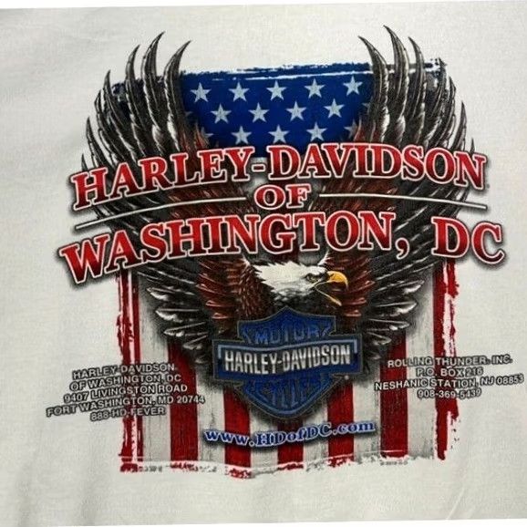 Harley Davidson Harley-Davidson T-Shirt Mens 2XL White Graphic Motorcycle Tee Made In USA Size US XXL / EU 58 / 5 - 7 Thumbnail