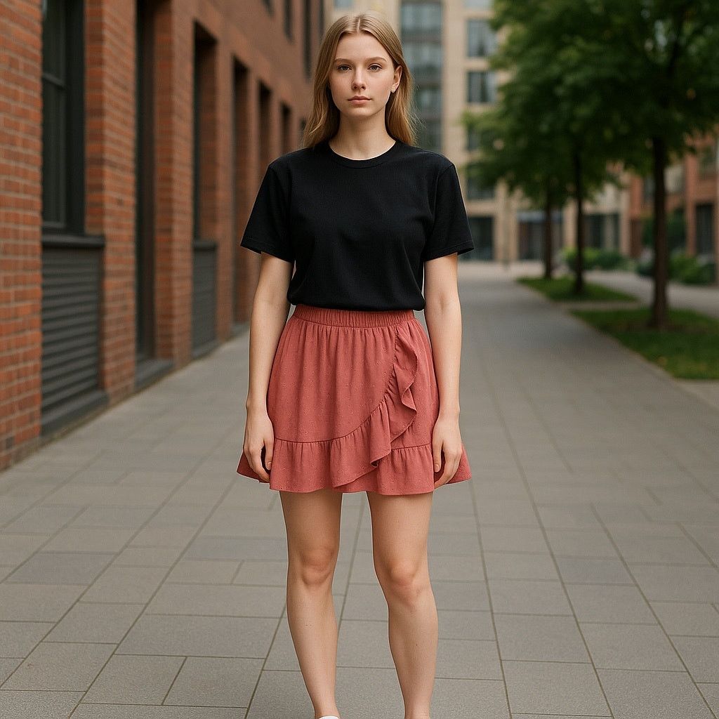 Free People Elegant Ruffled Skirt in Blush Size 26" / US 2 / IT 38 - 1 Thumbnail