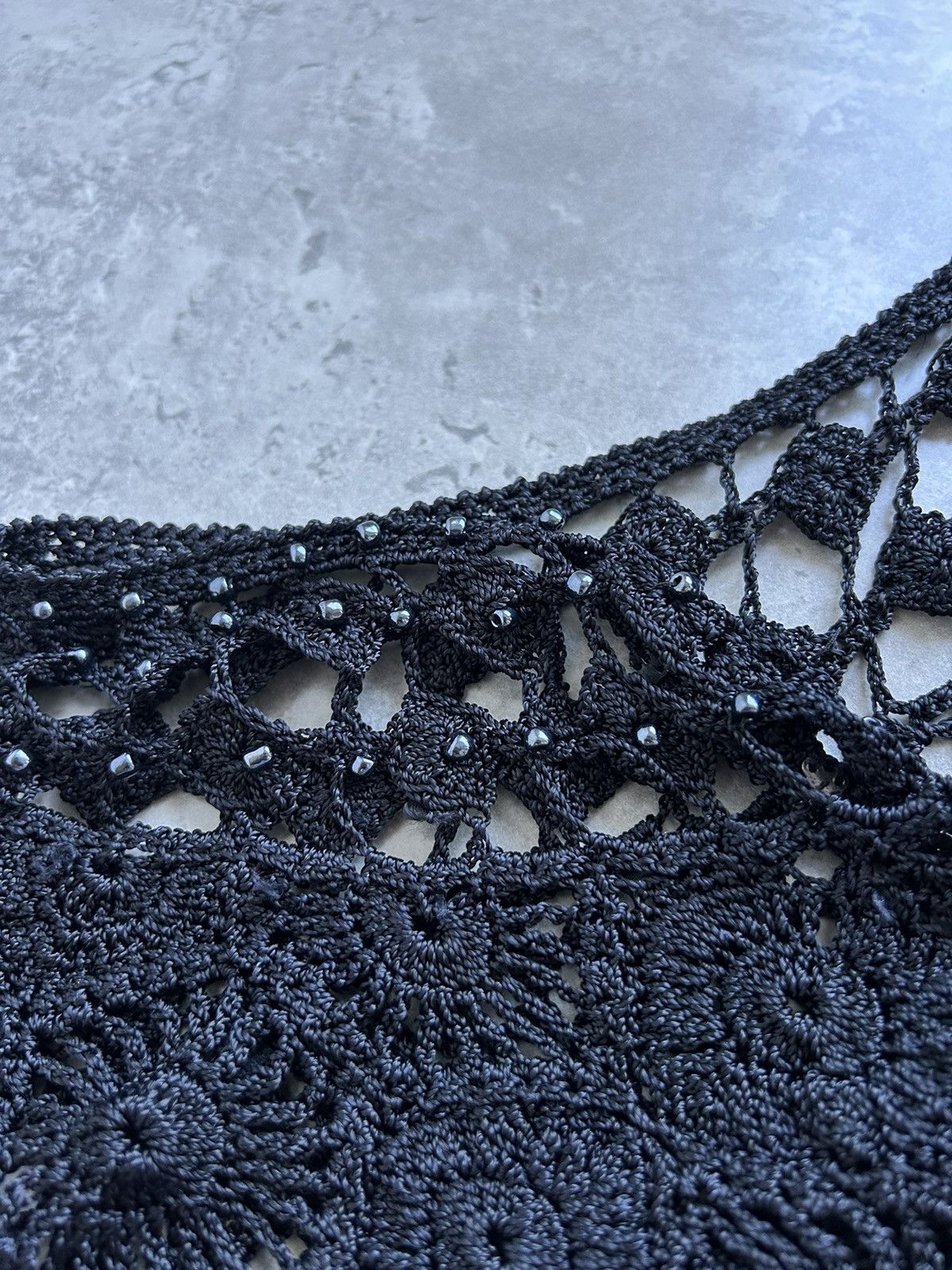 Vintage Vintage Knit sexy Y2K black beads top embroidered Size S / US 4 / IT 40 - 6 Thumbnail