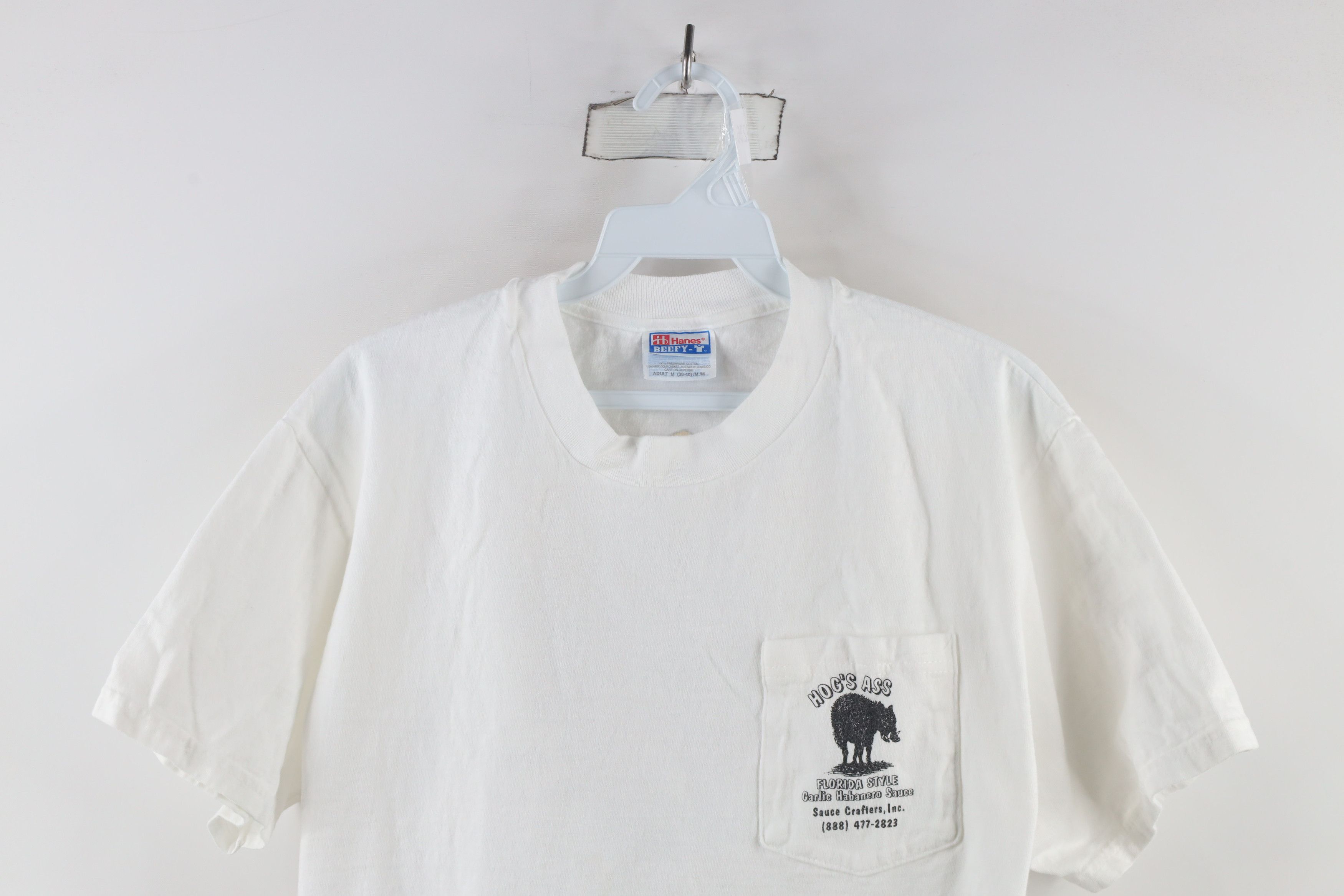 Vintage Vintage 90s Hogs Ass Garlic Habanero Sauce T-Shirt White Size US M / EU 48-50 / 2 - 2 Thumbnail