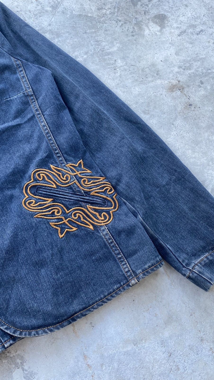 Hysteric Glamour × Japanese Brand × Le Grande Bleu (L.G.B.) Vintage Escada Sport Italy Punk Denim Coat Grunge Blazer Size XS / US 0-2 / IT 36-38 - 6 Thumbnail