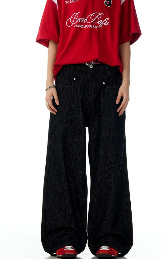 Japanese Brand American retro distressed men's straight leg cleanfit jeans Size US 32 / EU 48 - 1 Thumbnail