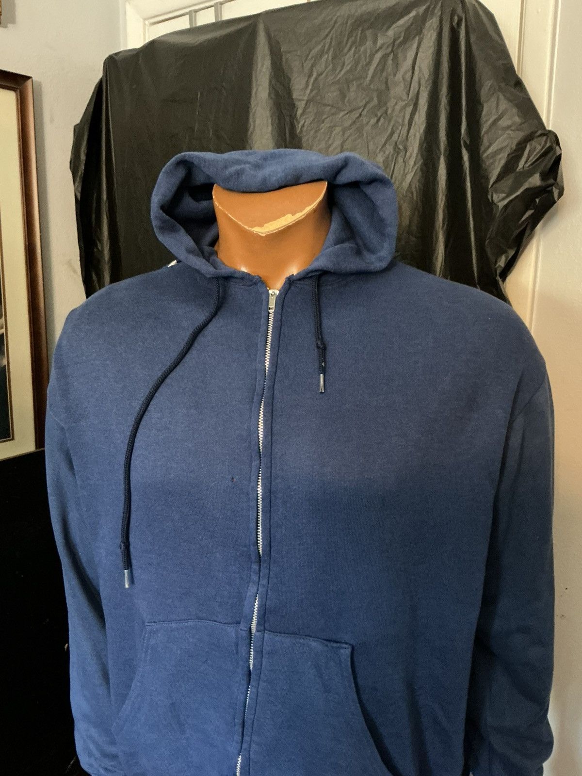 Vintage Vintage 70s 80s Blank Zip Thrashed YKK Zipper Raglan Hoodie Size US L / EU 52-54 / 3 - 15 Thumbnail