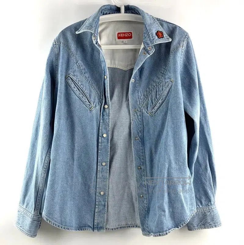 Kenzo KENZO Blue Long Sleeve Denim Shirt . Size S / US 4 / IT 40 - 1 Thumbnail