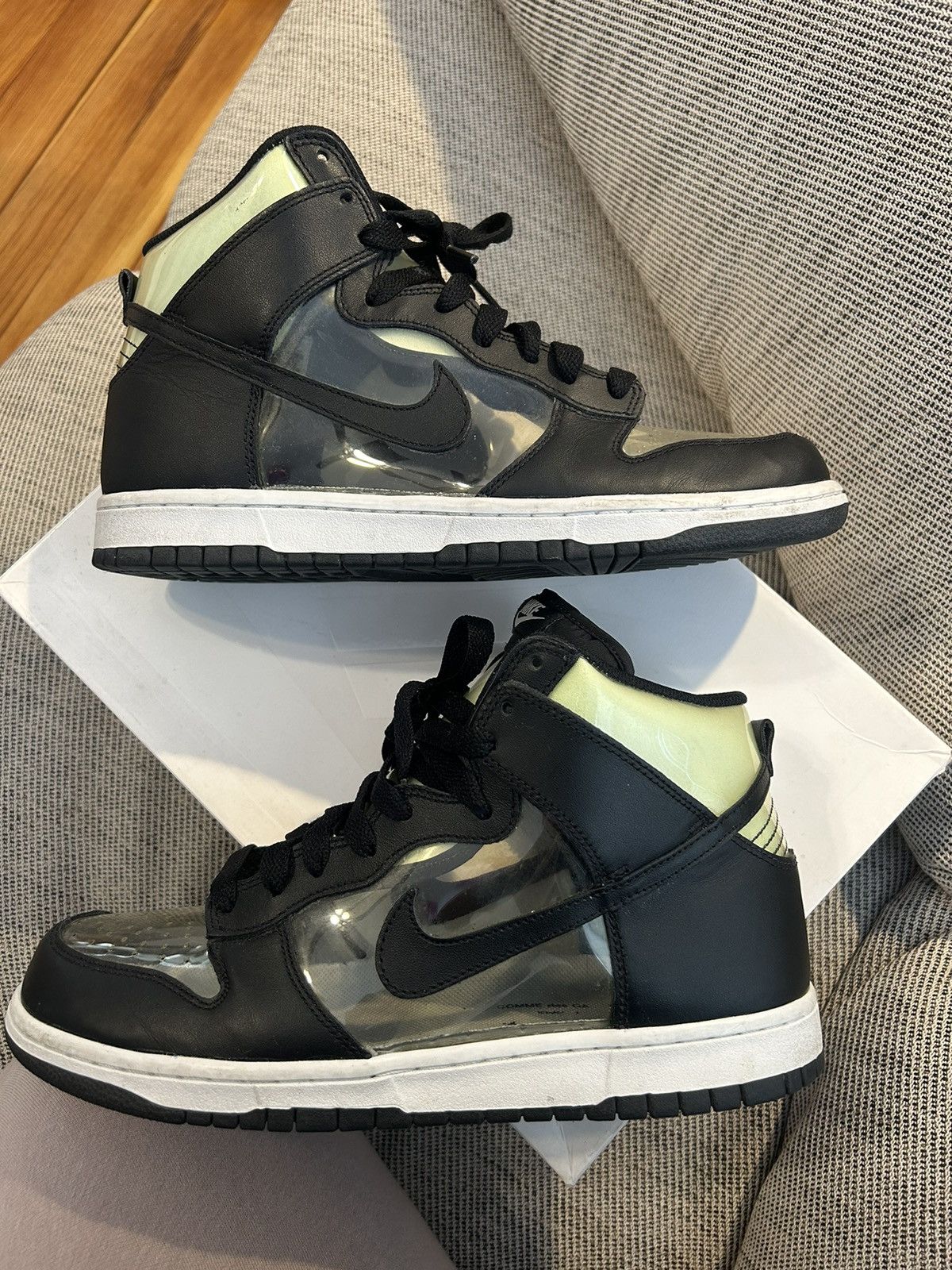 image of Comme Des Garcons x Nike Comme Des Garçon Dunk Retro Clear Shoes, Men's (Size 10)