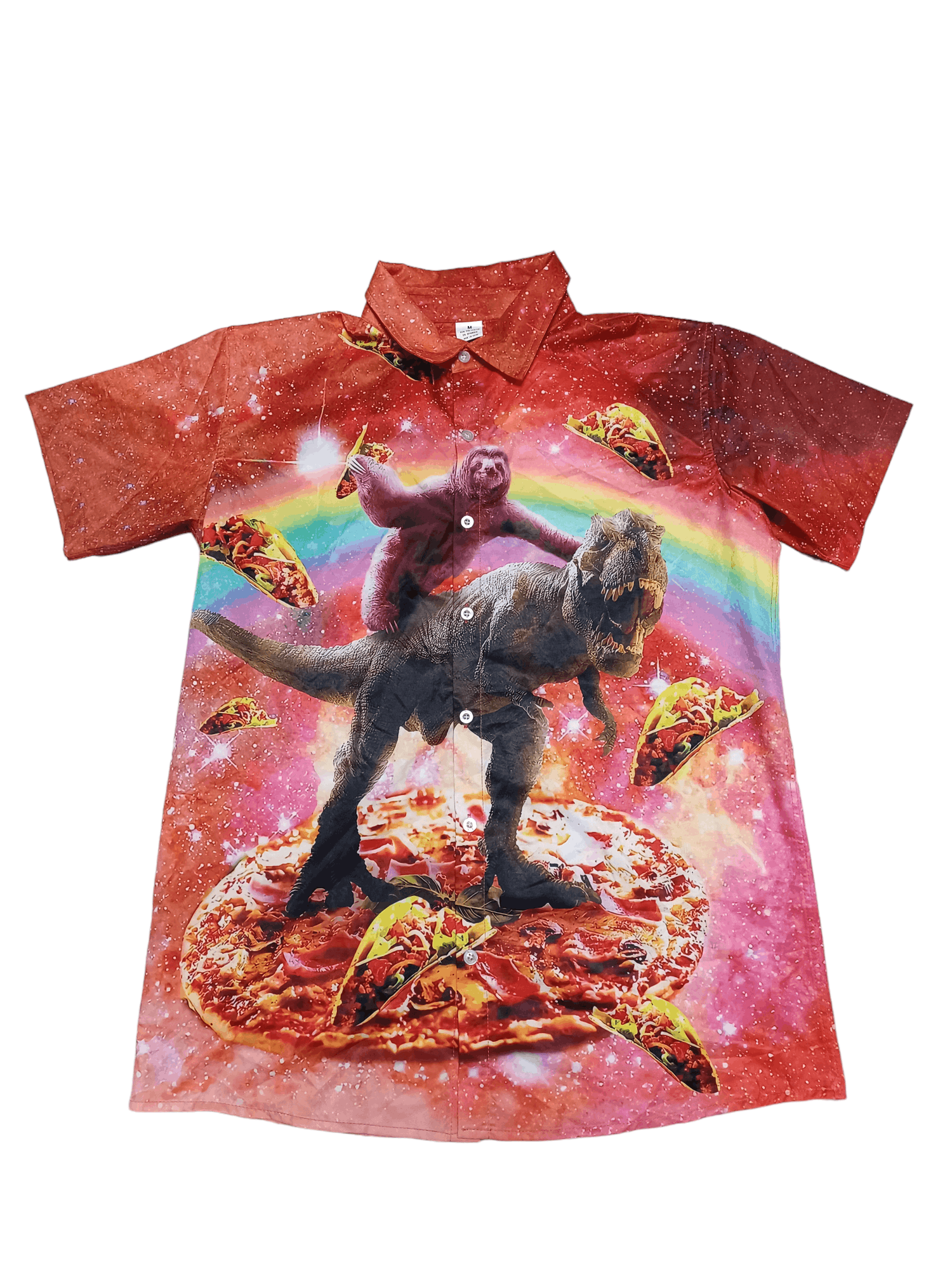 Other FANTASTIC CRAZY LIGHT DINOSAUR ON PIZZA Y2K SHIRT JAPANESE Size US M / EU 48-50 / 2 - 1 Thumbnail